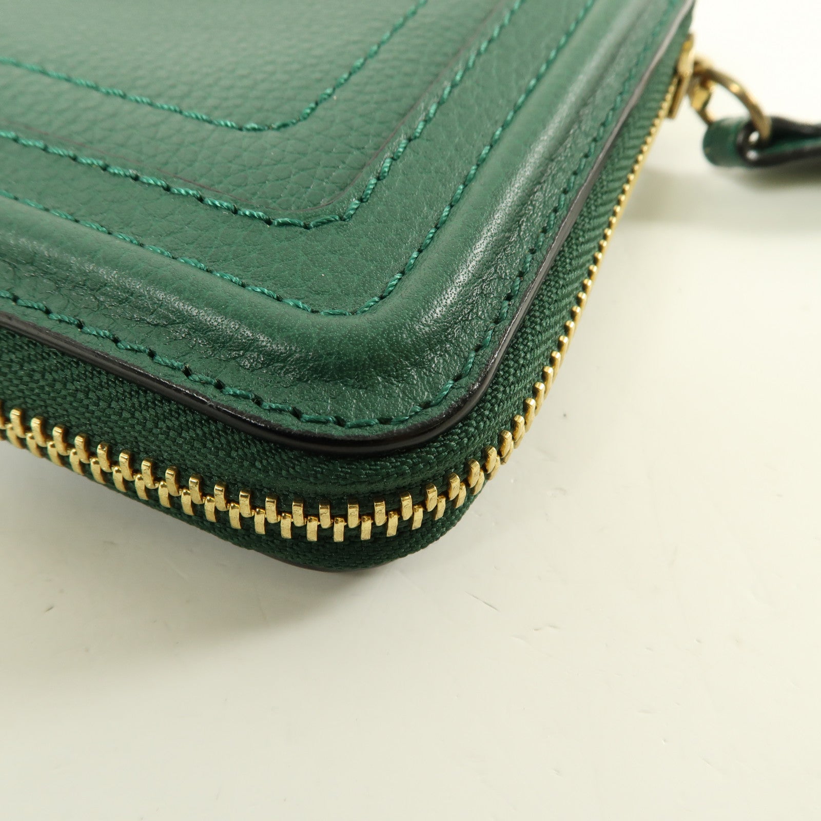 Chloe 牛皮皮革Long Wallet金扣長錢包綠色