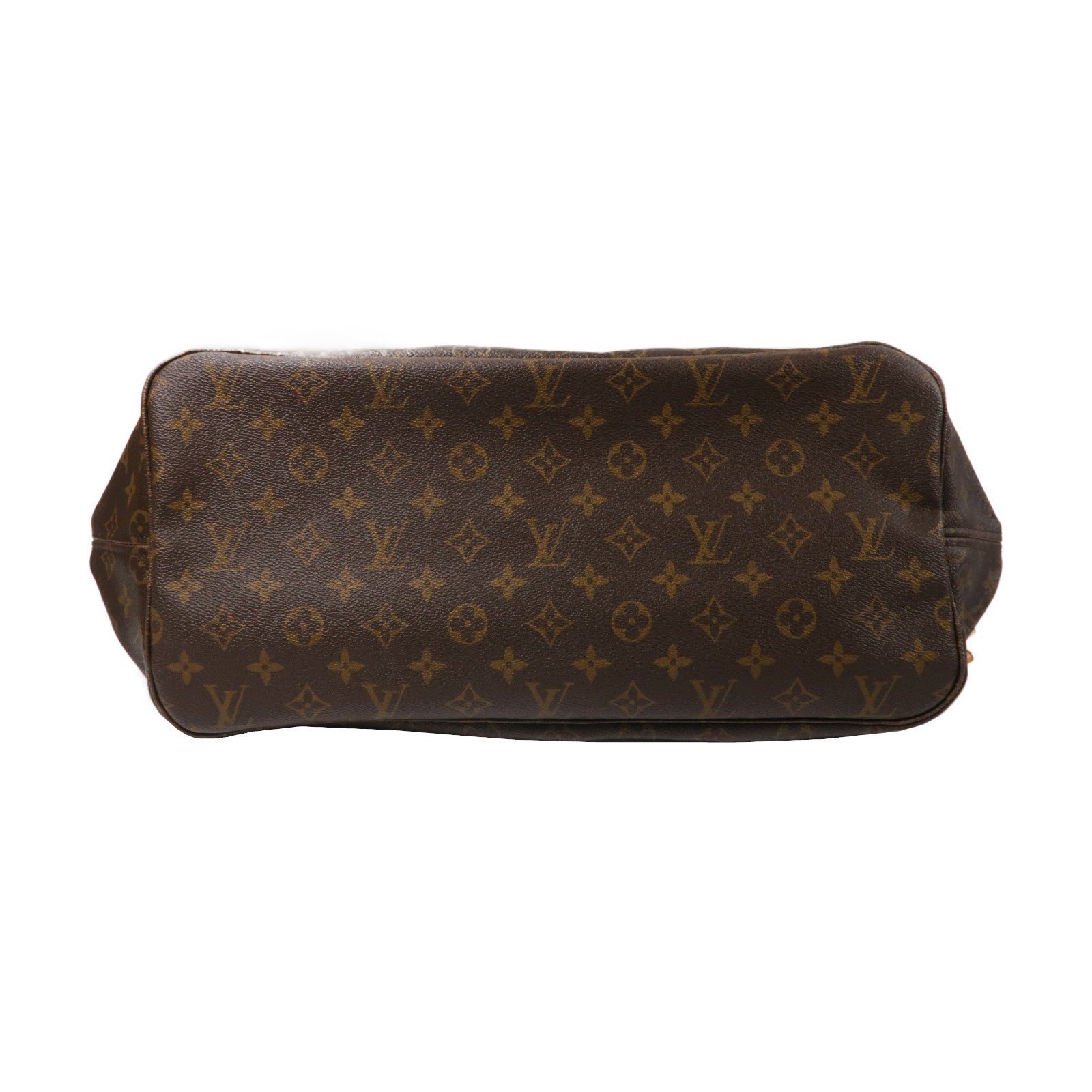 LOUIS VUITTON Monogram Neverfull GM金扣手挽袋啡色