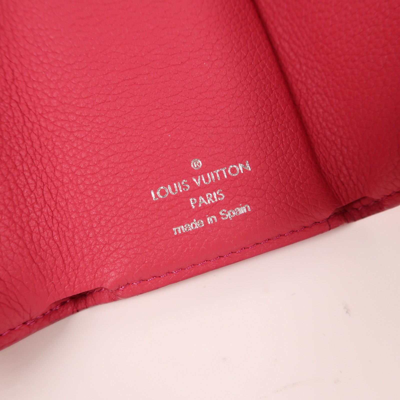 LOUIS VUITTON 牛皮皮革Portefeuille Rock Mini銀扣錢包粉紅色