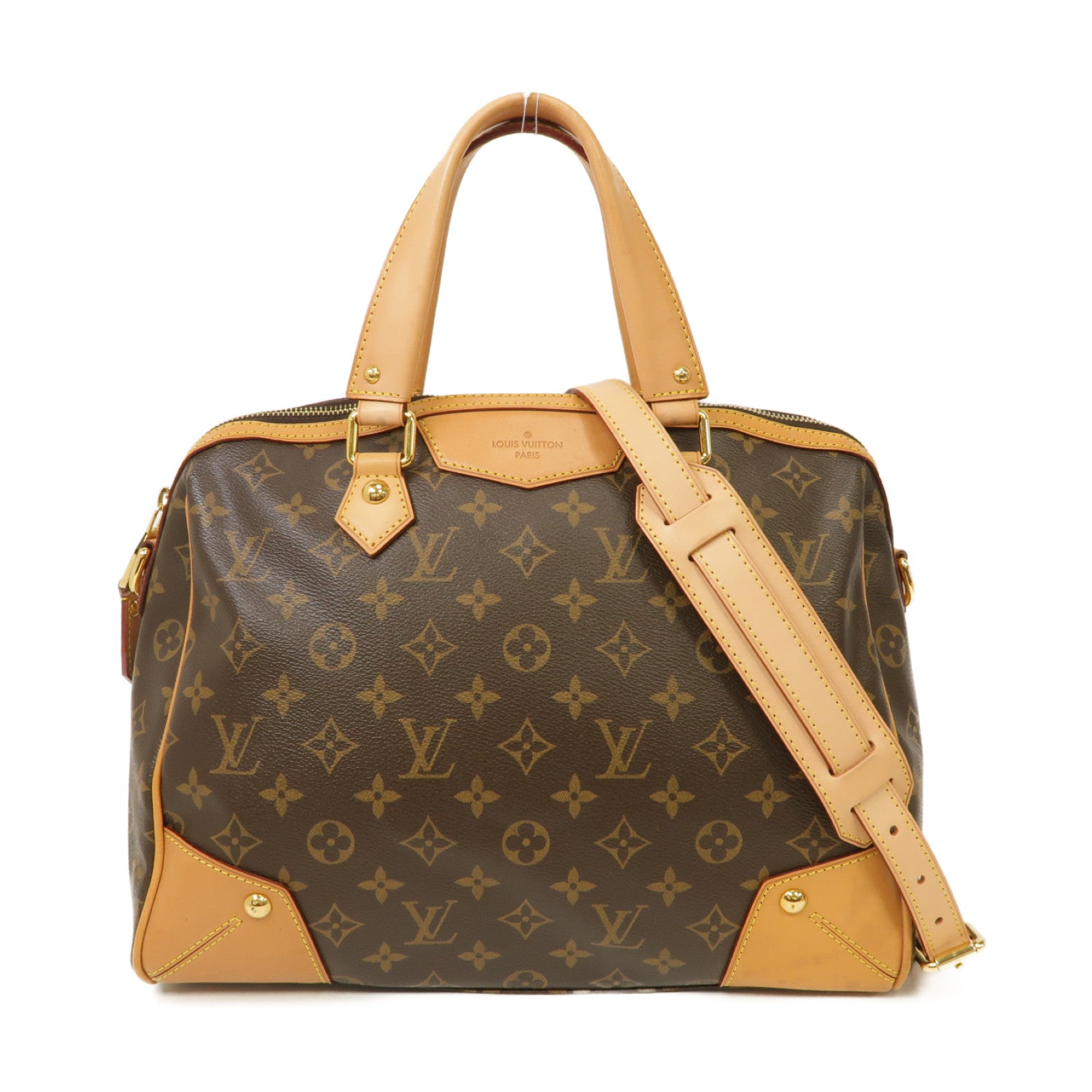 LOUIS VUITTON Monogram Retiro PM 2way Shoulder Bag金扣手挽肩背兩用袋啡色