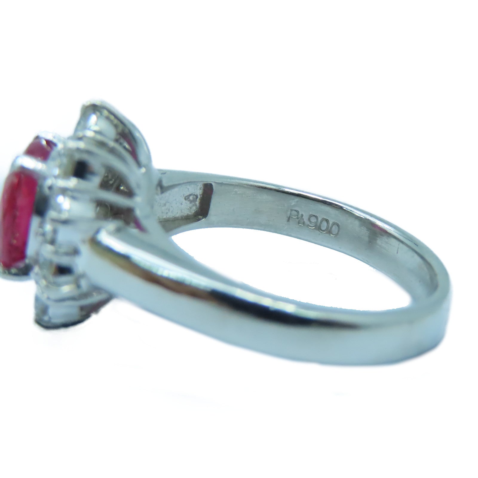 JEWELRY **【激減優惠】PT900鉑金1.54ct紅寶石0.75ct鑽石戒指銀色US#4.75