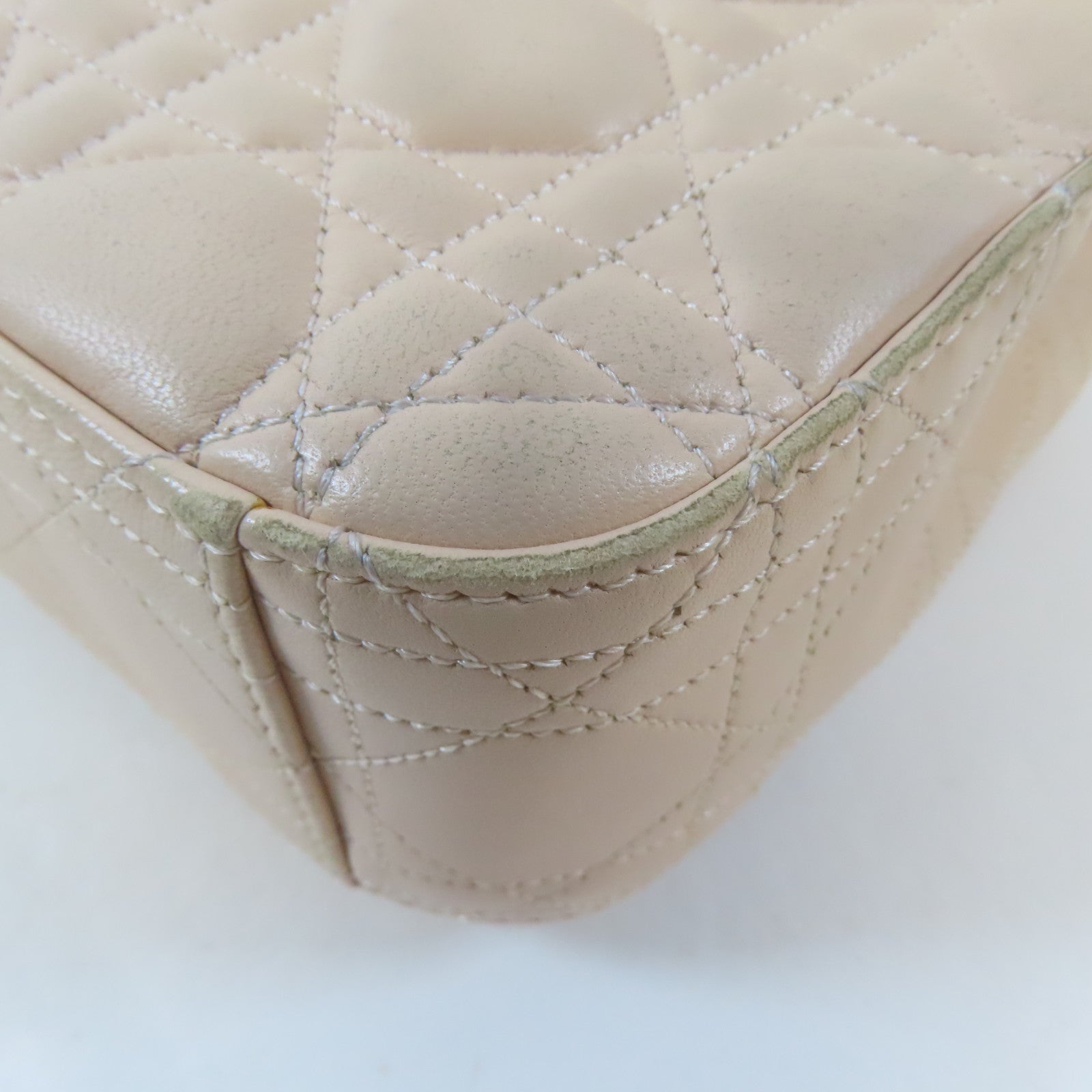 Dior 羊皮皮革Chain Shoulder金扣鏈帶肩背袋淺粉紅色