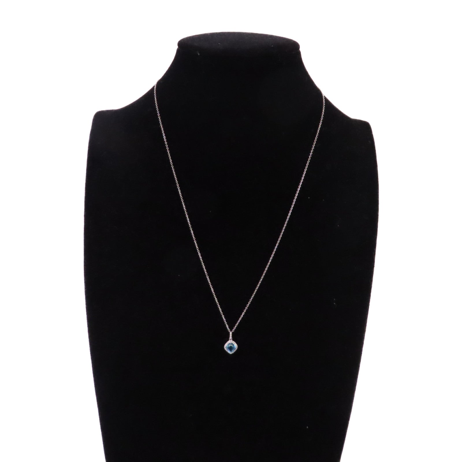 JEWELRY 18K白金Spinel/Diamond Necklace 0.73ct藍尖晶石/0.09ct鑽石項鏈