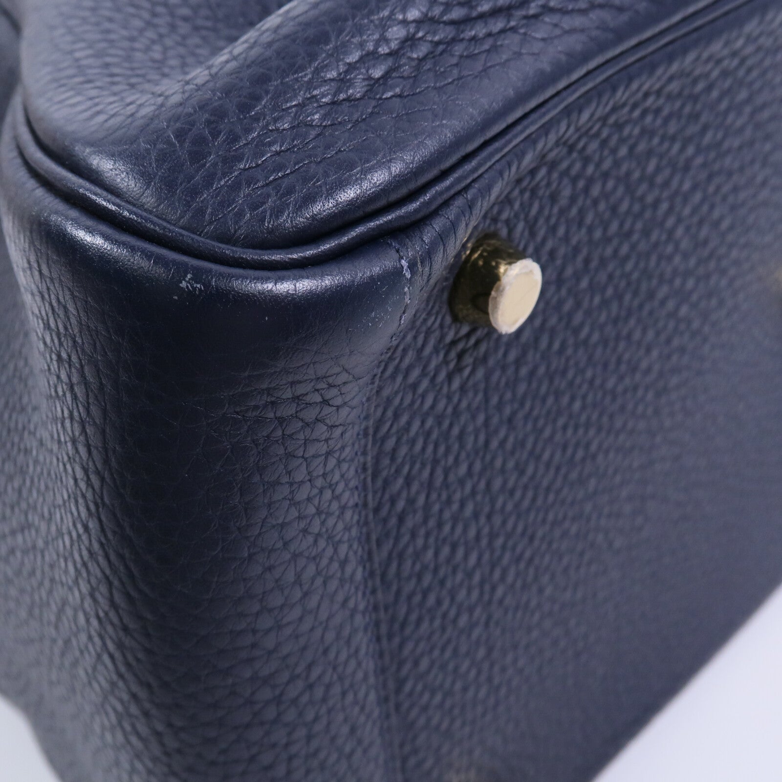 HERMES Clemence皮革Lindy 30肩背袋Bleu Nuit