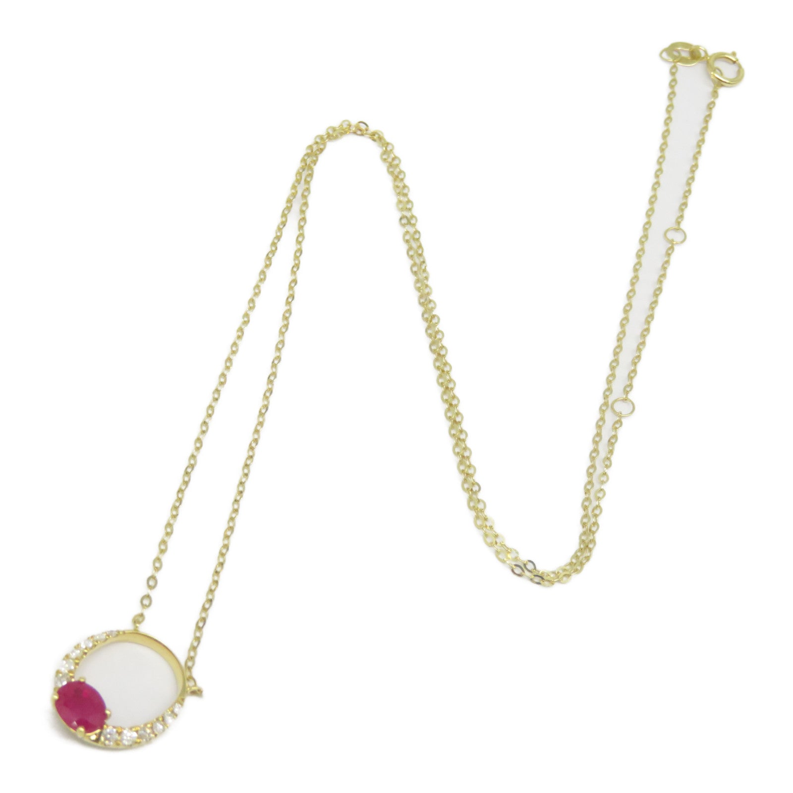 JEWELRY 【激減優惠】18K黃金Ruby Diamond Necklace 0.53ct紅寶石/0.12ct鑽石項鍊