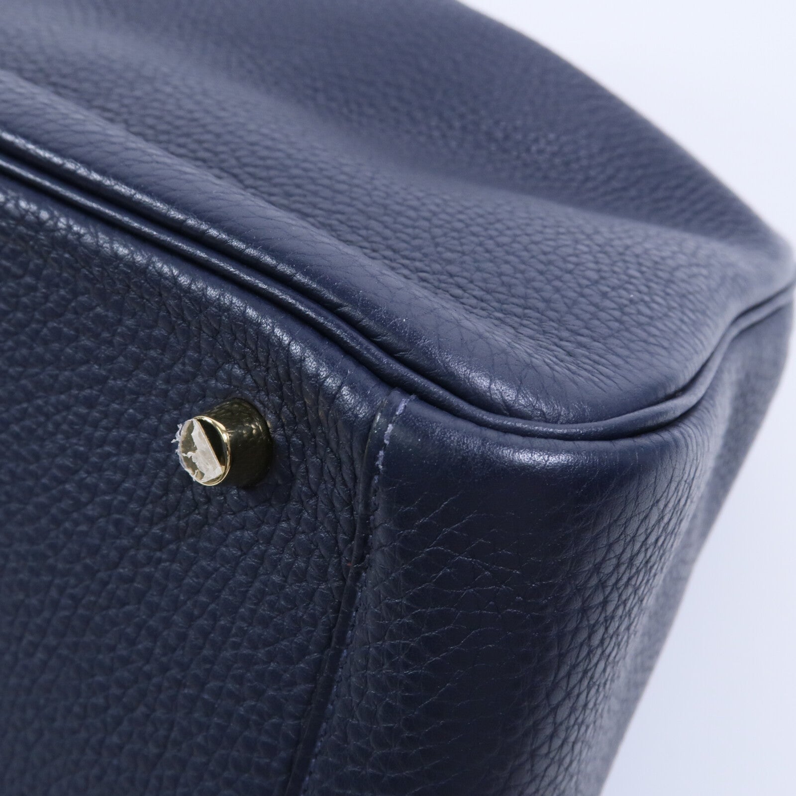HERMES Clemence皮革Lindy 30肩背袋Bleu Nuit