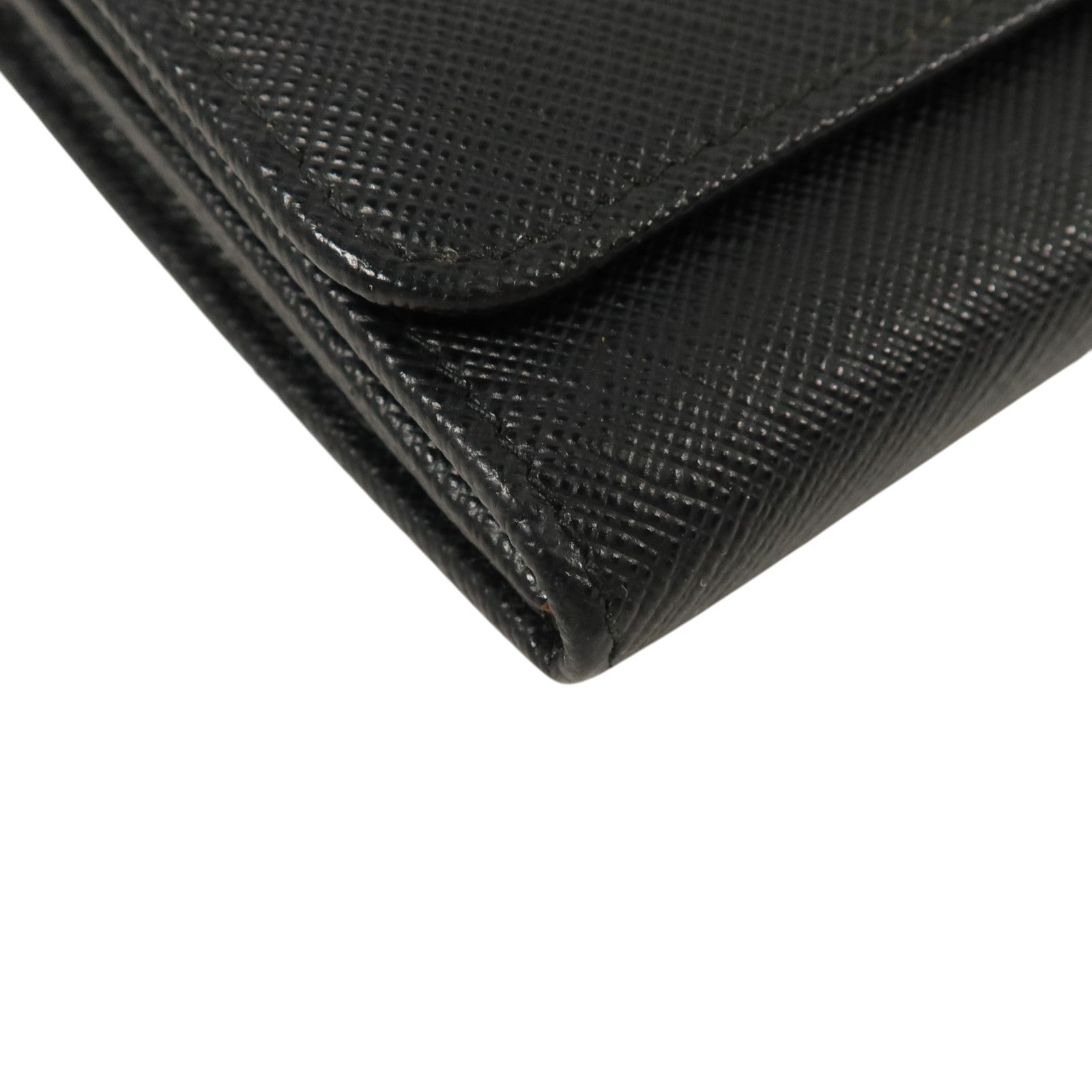 PRADA Saffiano皮革Long Wallet銀扣長錢包