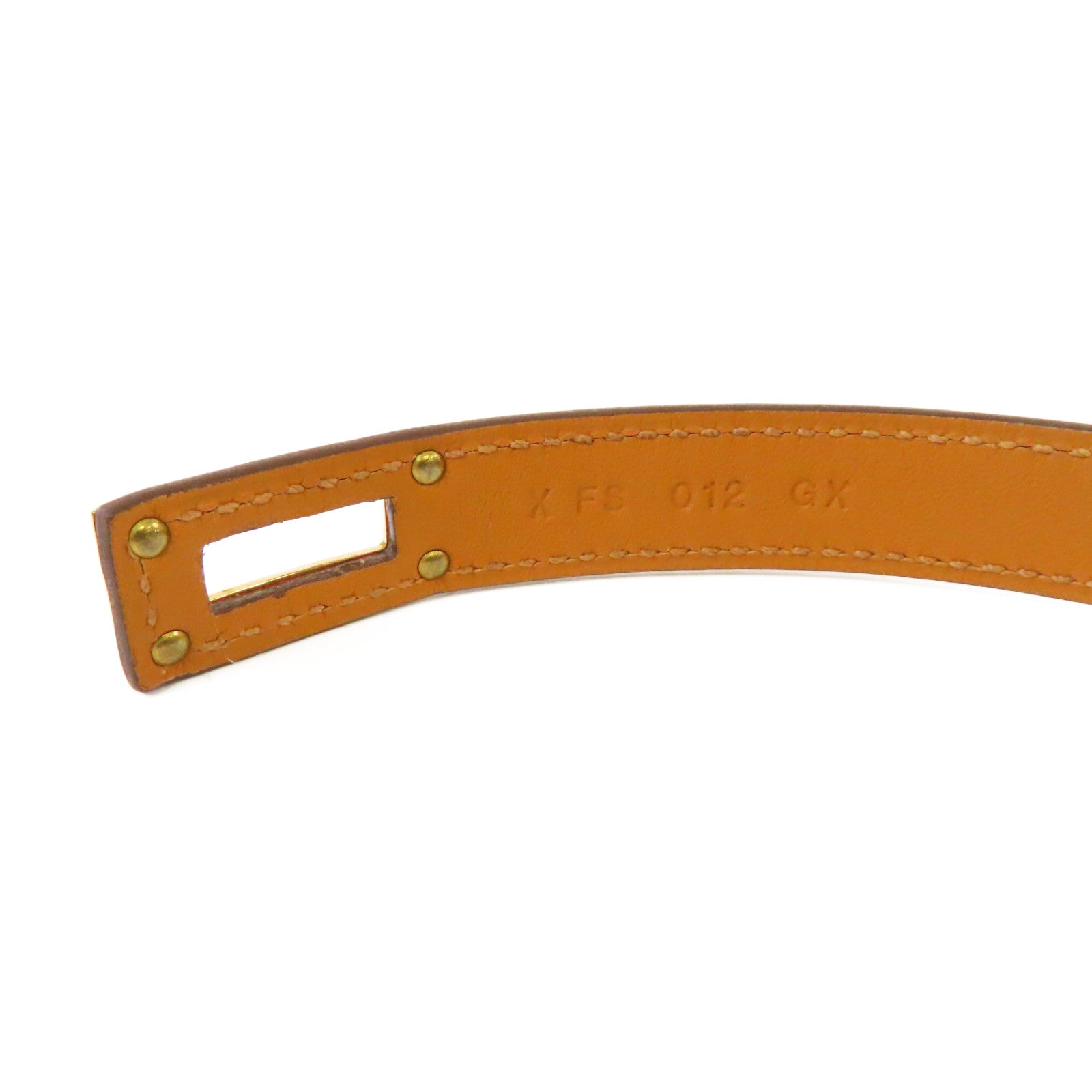 HERMES 【激減優惠】Swift皮革Kelly Double Bracelet金扣手鏈Rouge de Coeur 心紅色