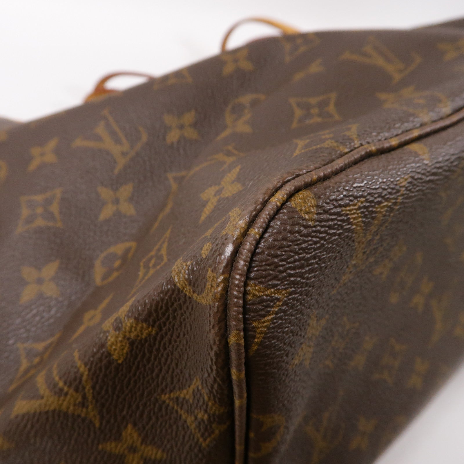 LOUIS VUITTON Monogram Neverfull GM金扣手挽袋啡色