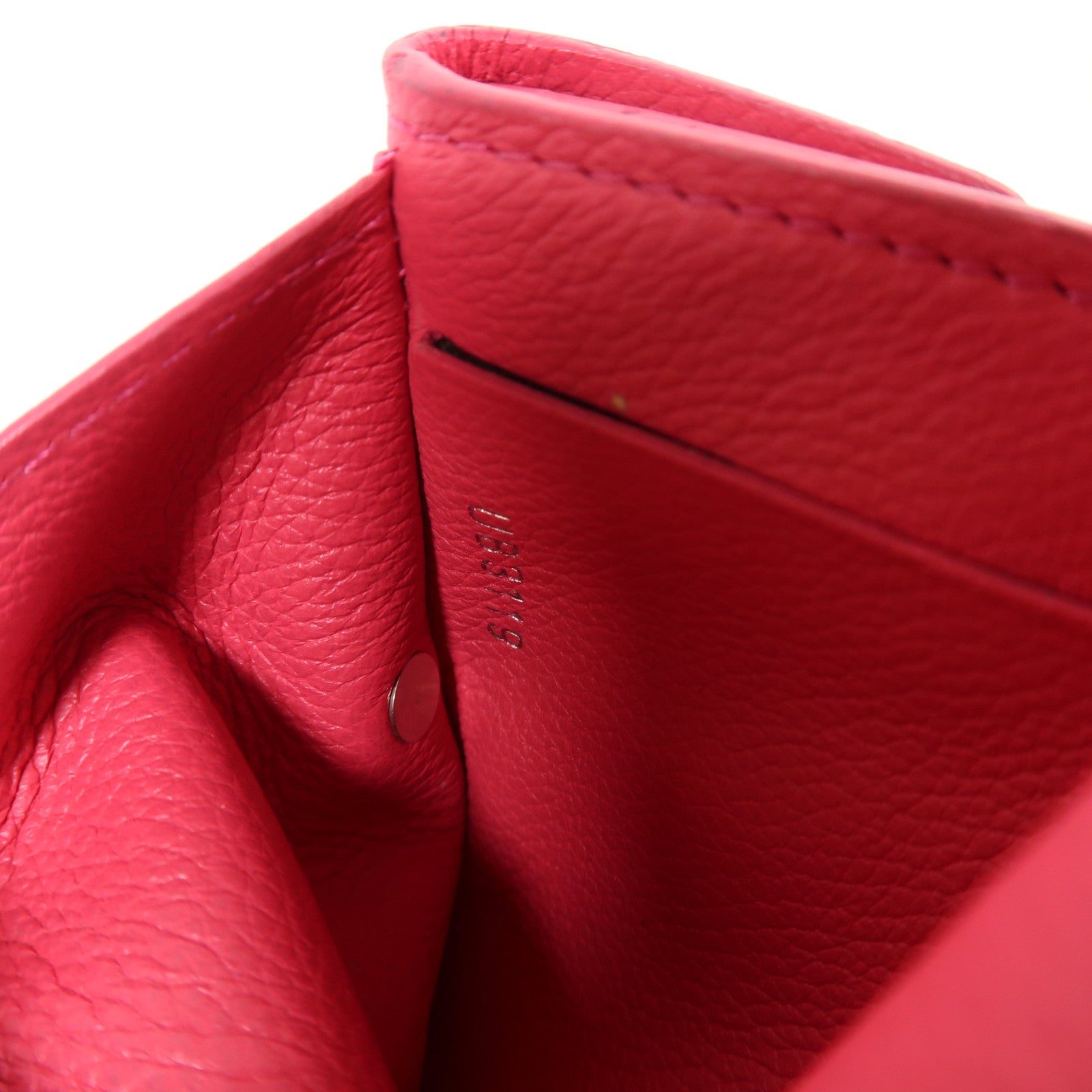 LOUIS VUITTON 牛皮皮革Portefeuille Rock Mini銀扣錢包粉紅色