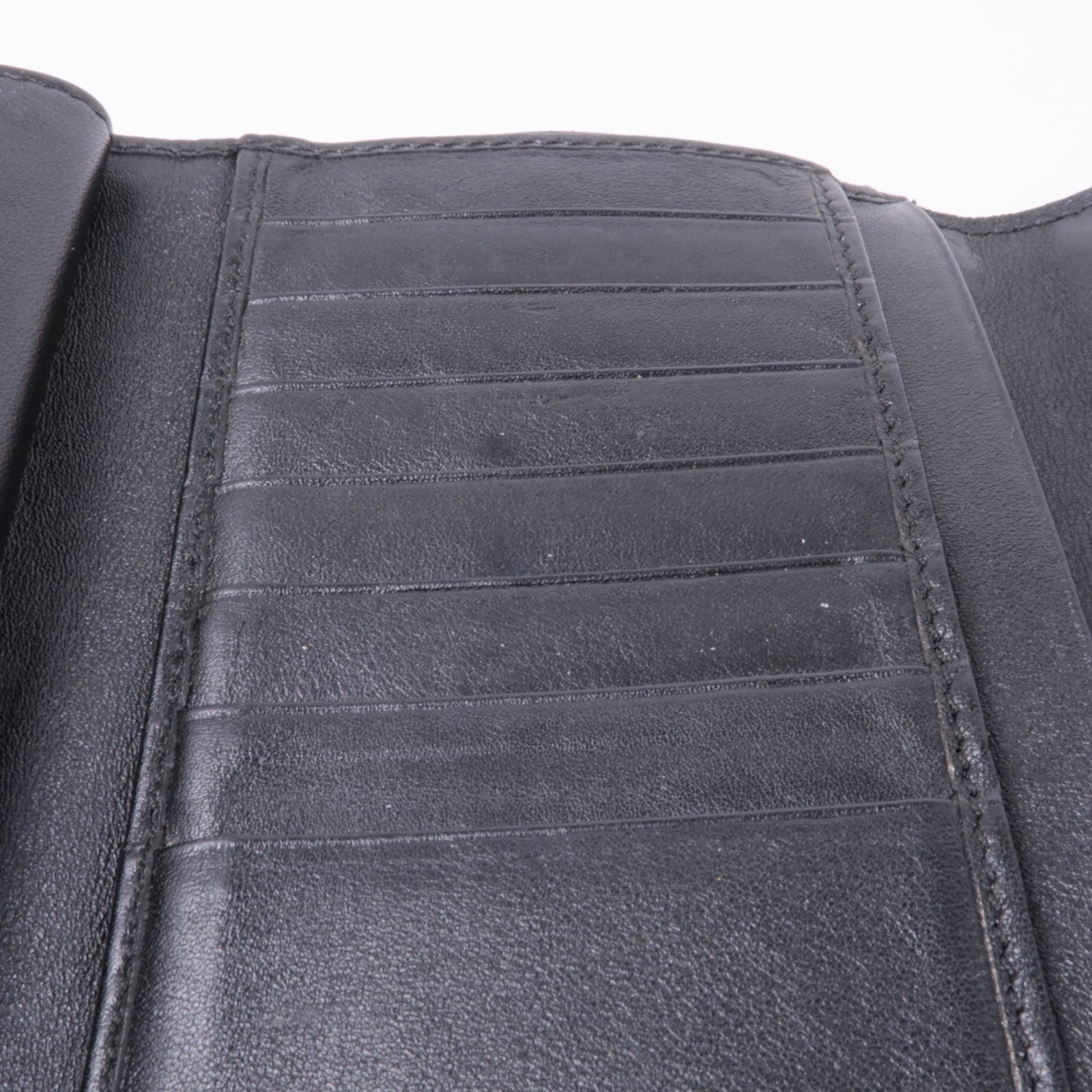 Valentino GHW Long Wallet Lambskin Leather Black