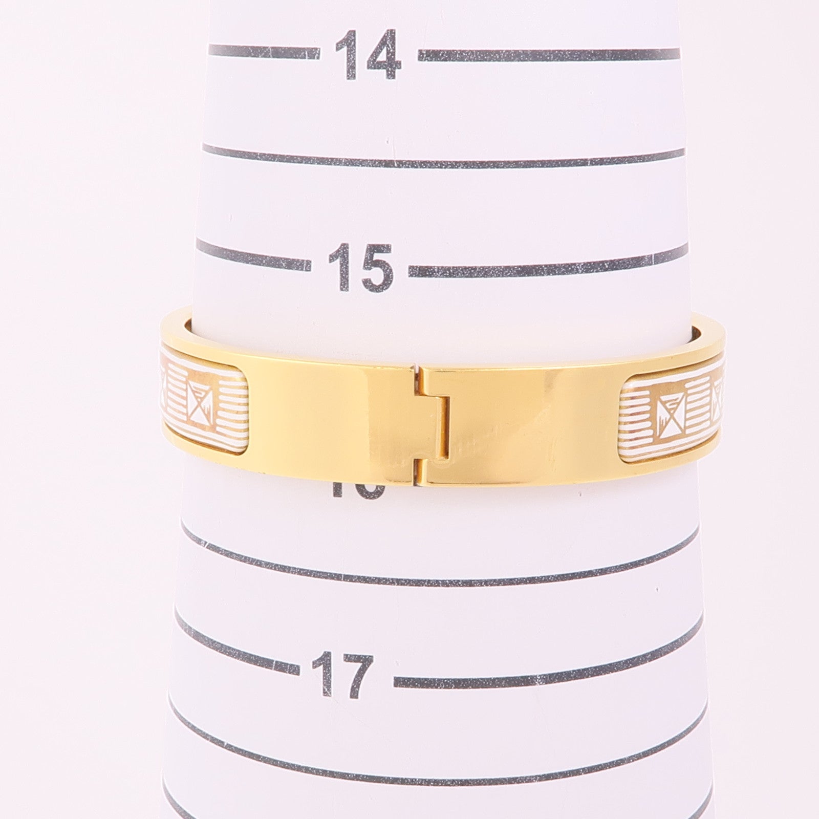 HERMES Clic H Bracelet Metal Enamel Gold