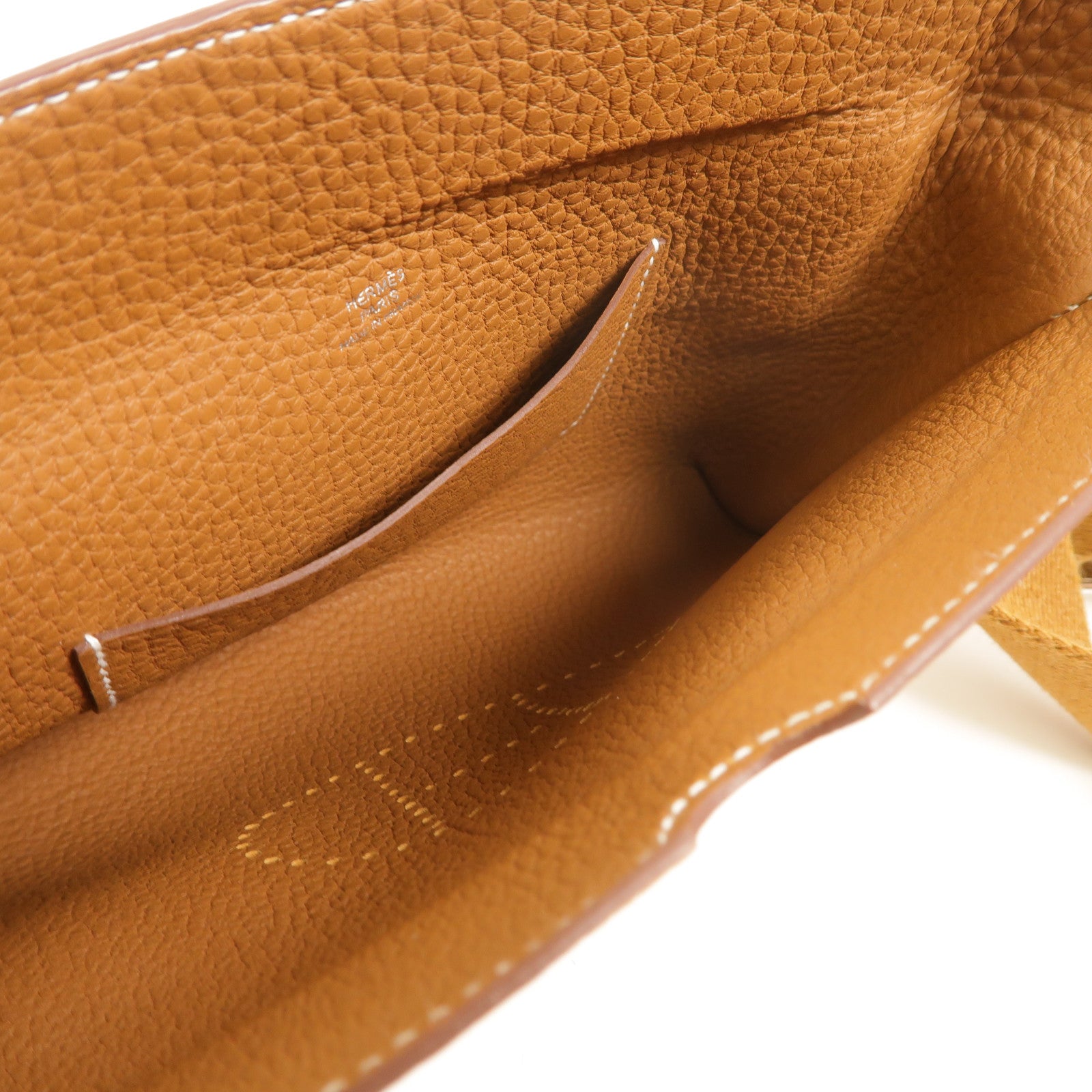 HERMES Togo皮革Videpoches肩背袋Gold