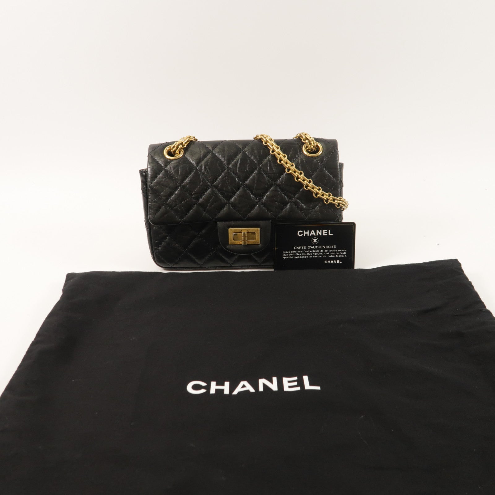 CHANEL 牛皮皮革2.55 Mini鏈帶肩背袋