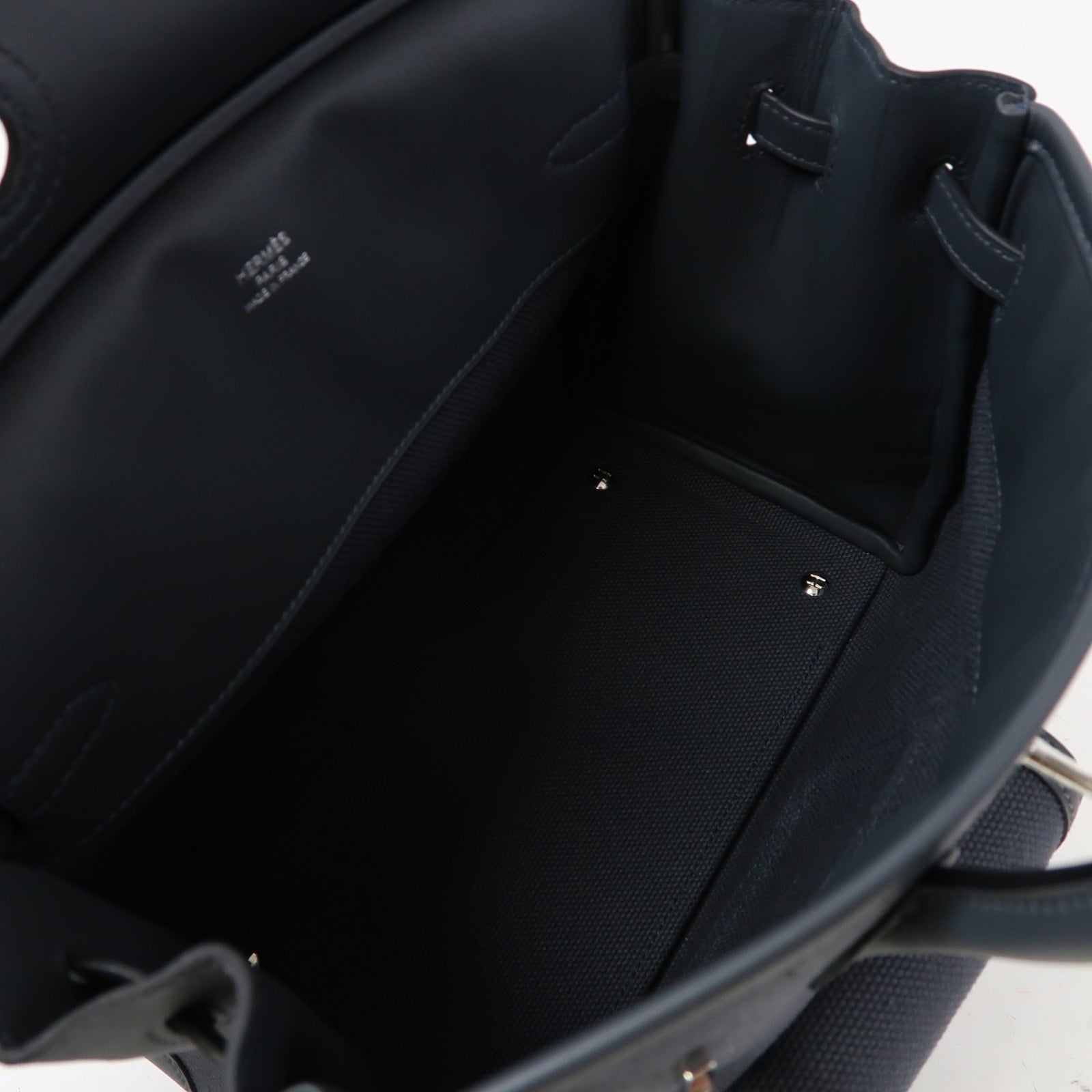 HERMES 帆布Birkin 25銀扣手挽袋霧霾灰色