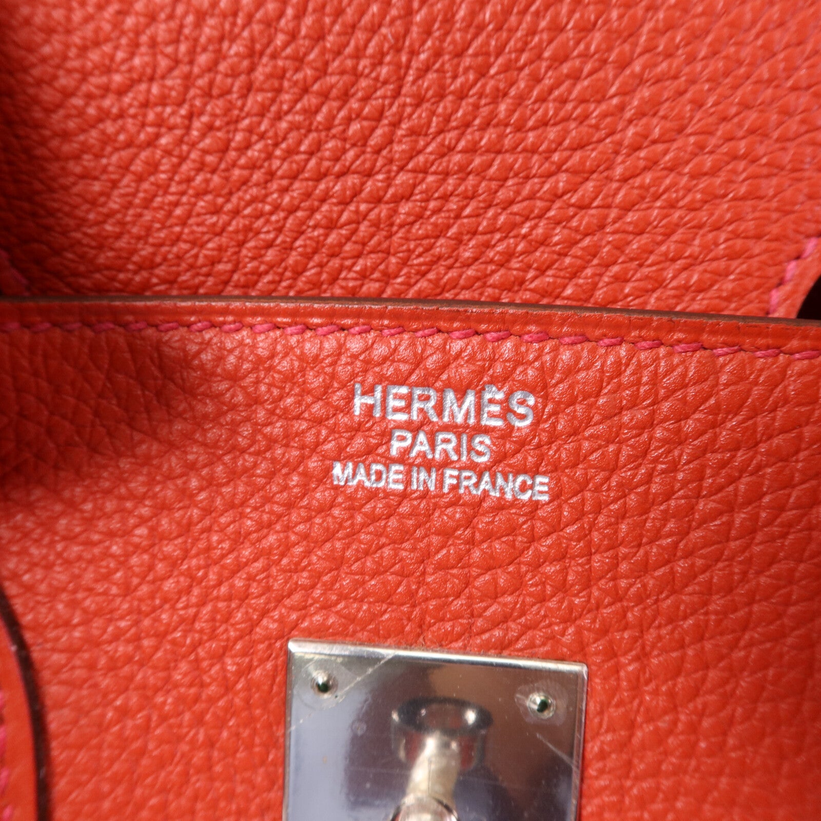 HERMES Togo皮革Birkin 35銀扣手挽袋Rouge De Coeur