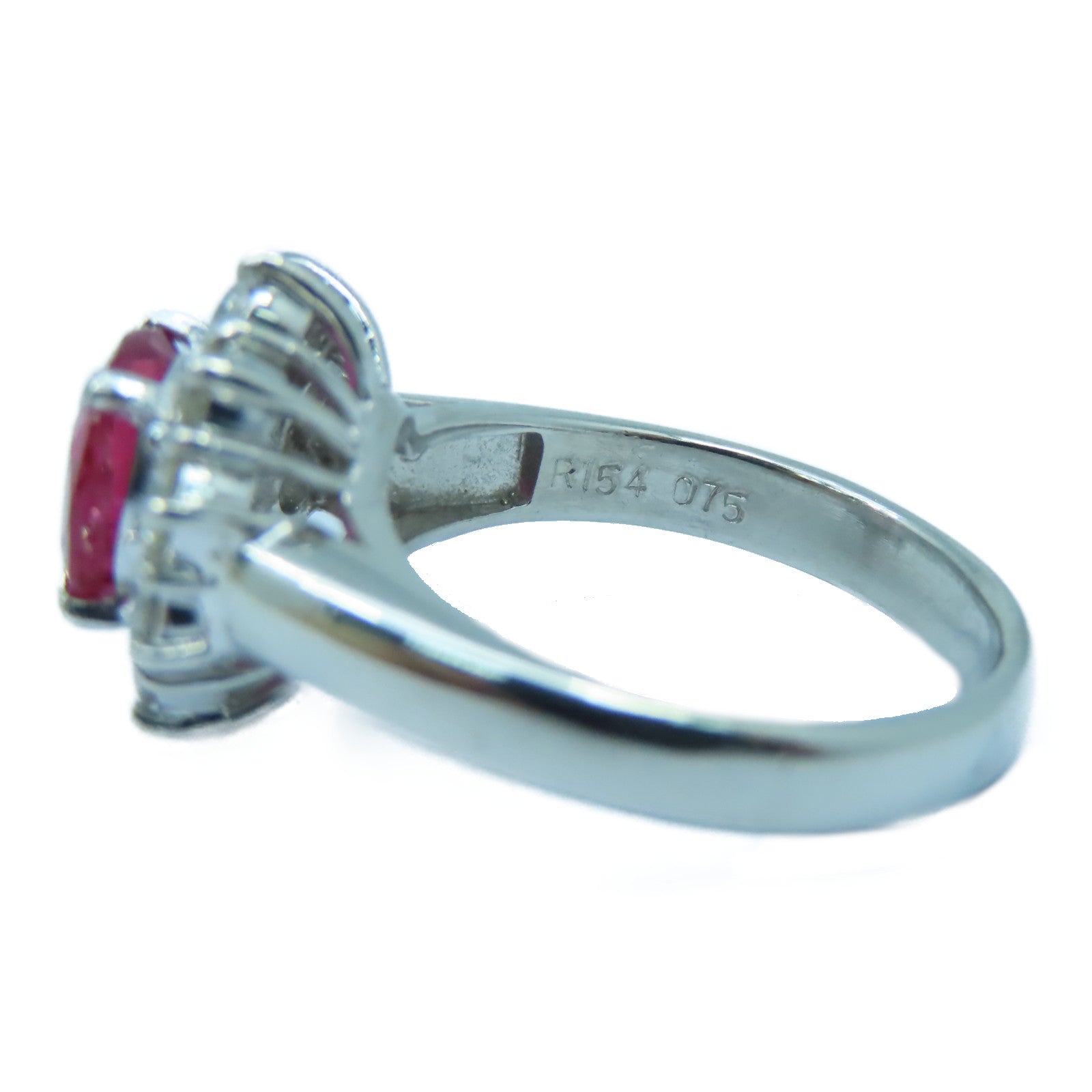 JEWELRY **【激減優惠】PT900鉑金1.54ct紅寶石0.75ct鑽石戒指銀色US#4.75