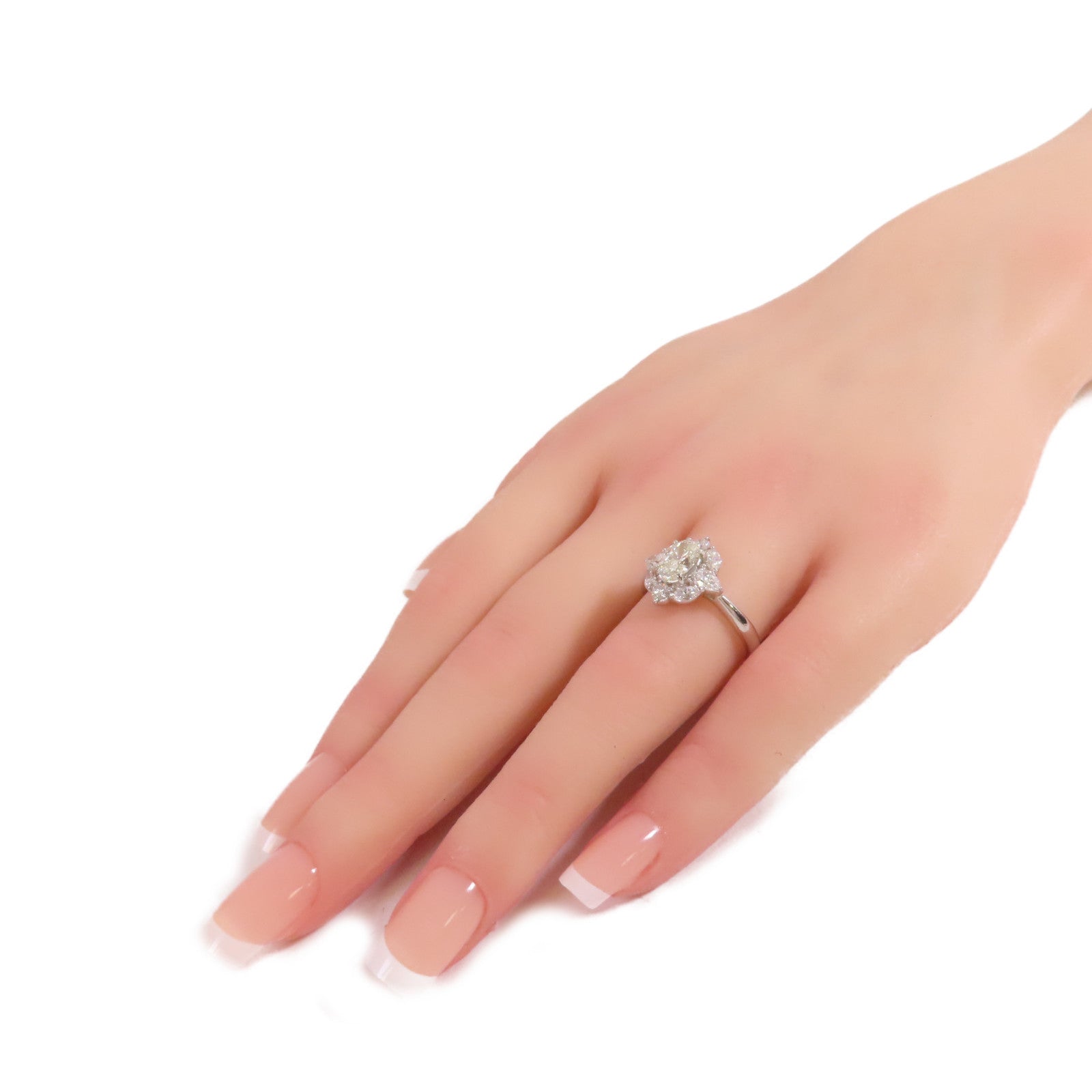 JEWELRY PT900鉑金/0.91ct鑚石/1.008ct鑚石Diamond Ring戒指US#7.5