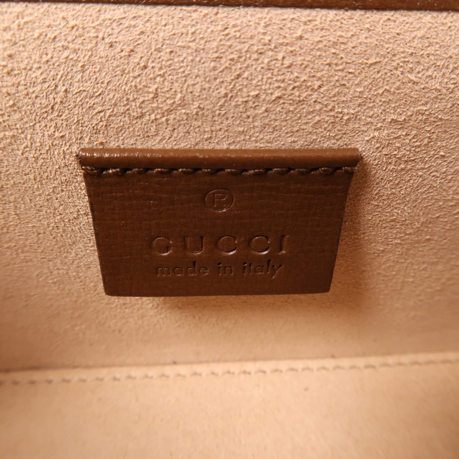 GUCCI 塗層帆布GG Supreme 1955金扣肩背袋棕色