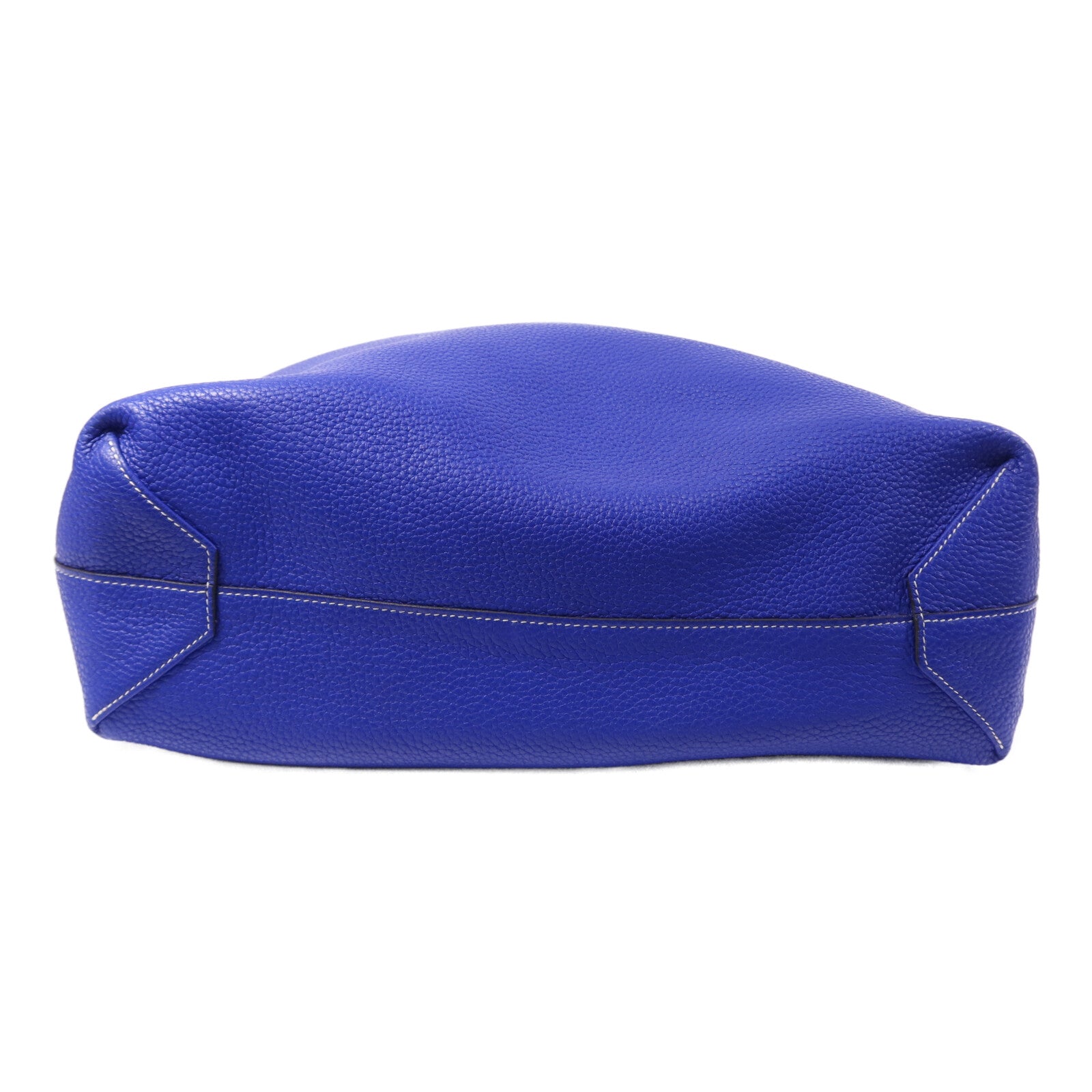 HERMES Clemence皮革Double Sens手挽袋Bleu Electrique/Etain