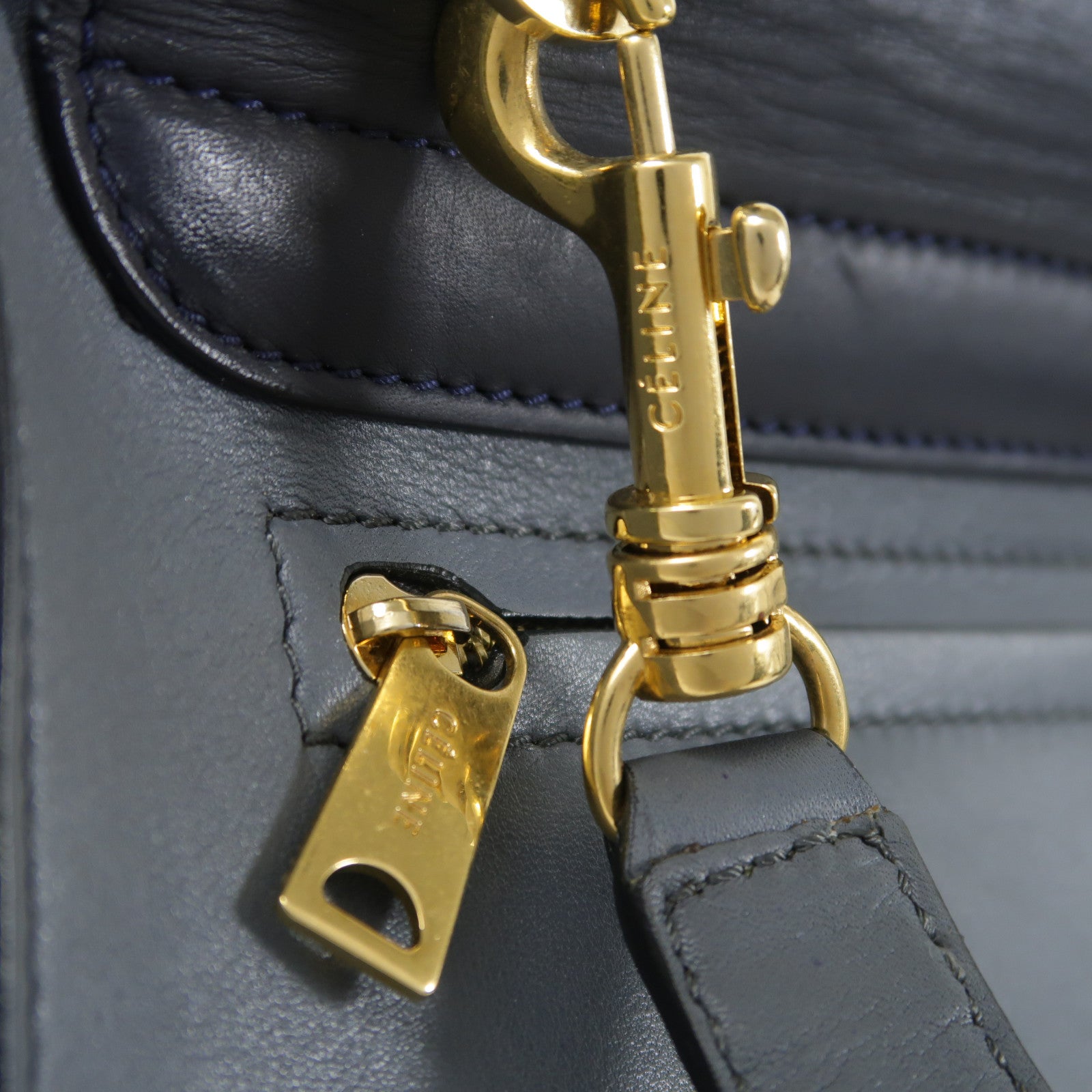 CELINE 牛皮/麂皮皮革Trapeze Medium金扣手挽肩背兩用袋