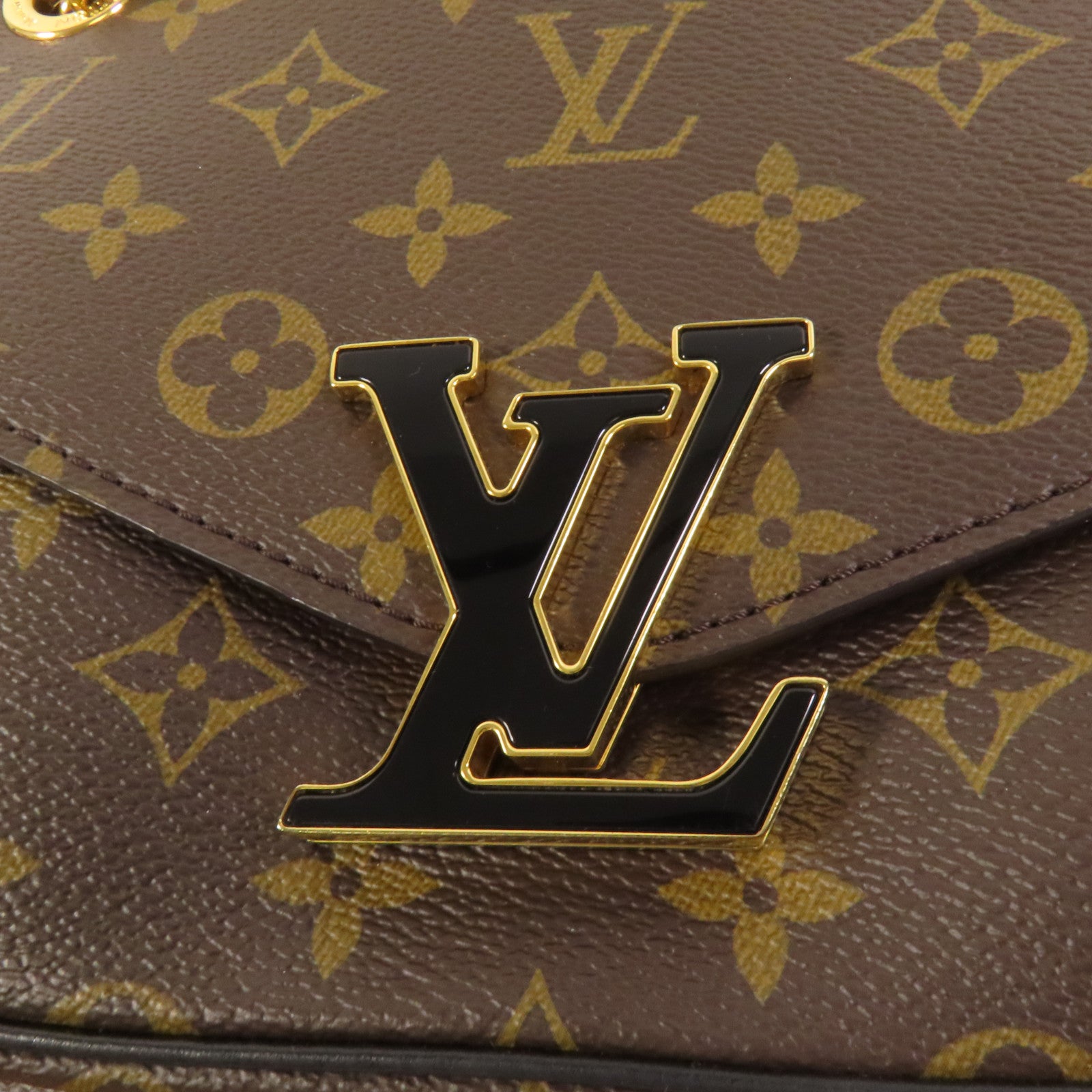 LOUIS VUITTON Monogram Passy金扣肩背袋棕色