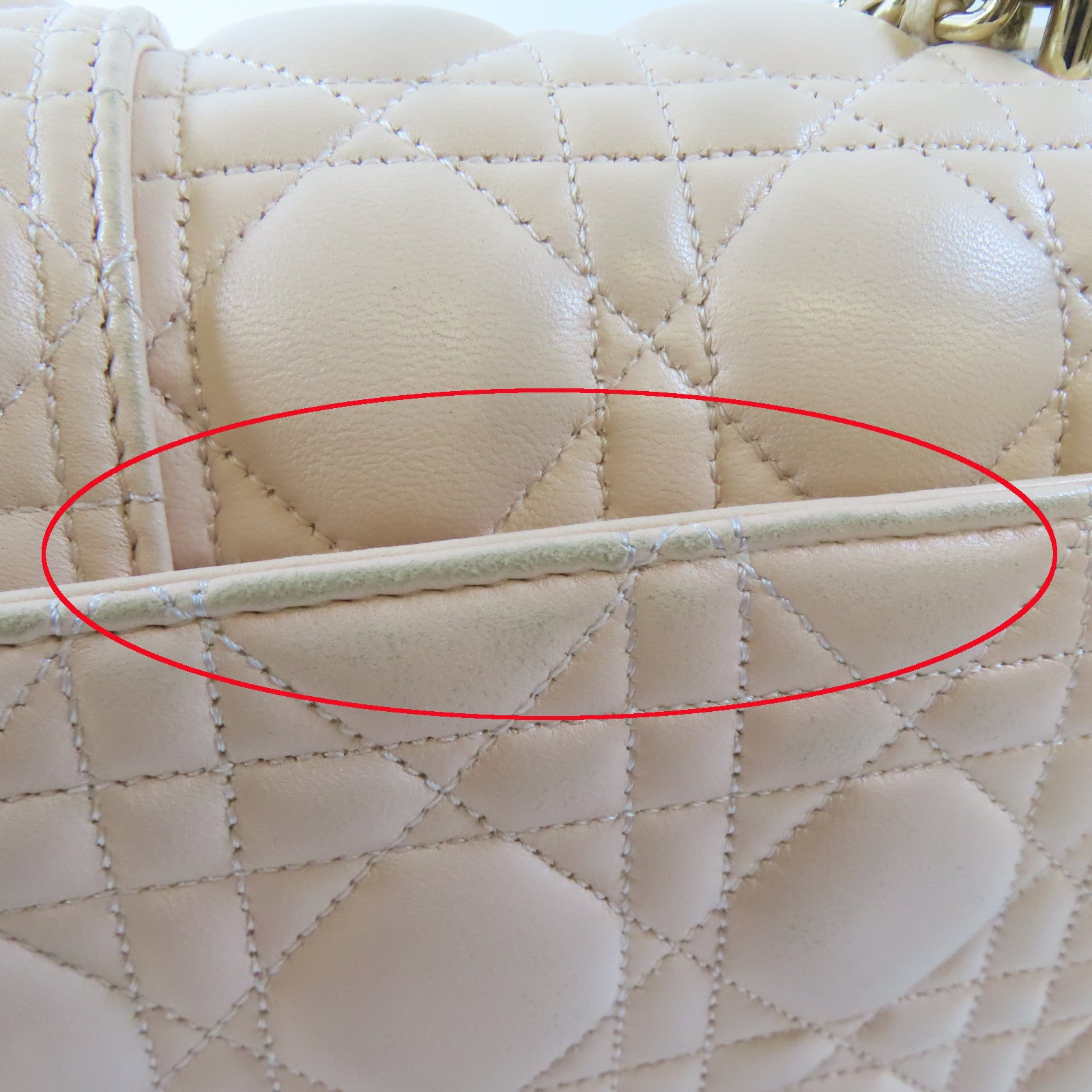 Dior 羊皮皮革Chain Shoulder金扣鏈帶肩背袋淺粉紅色
