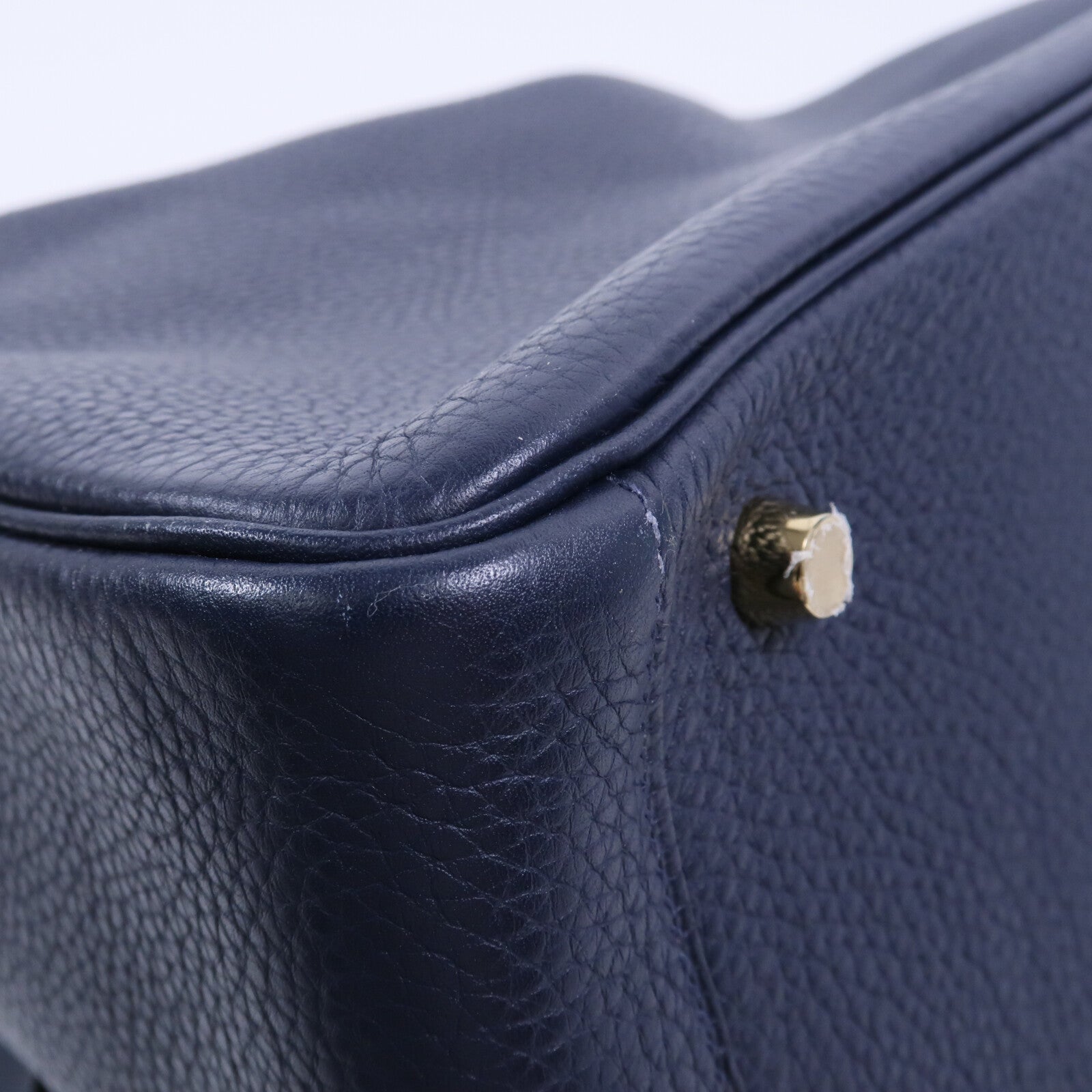 HERMES Clemence皮革Lindy 30肩背袋Bleu Nuit
