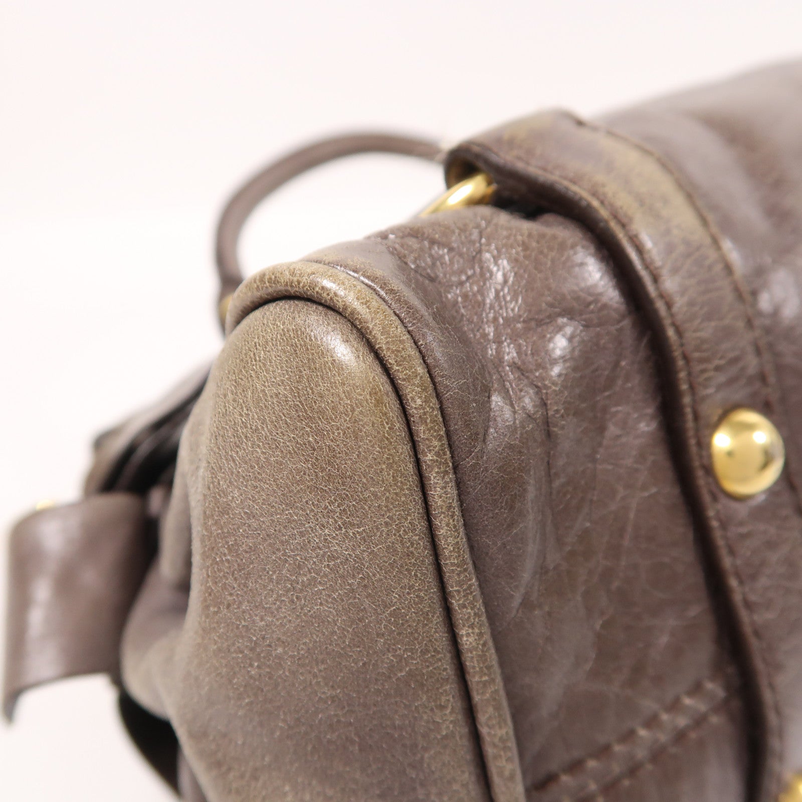 Miu Miu 牛皮皮革2 Way Shoulder金扣手挽肩背兩用袋