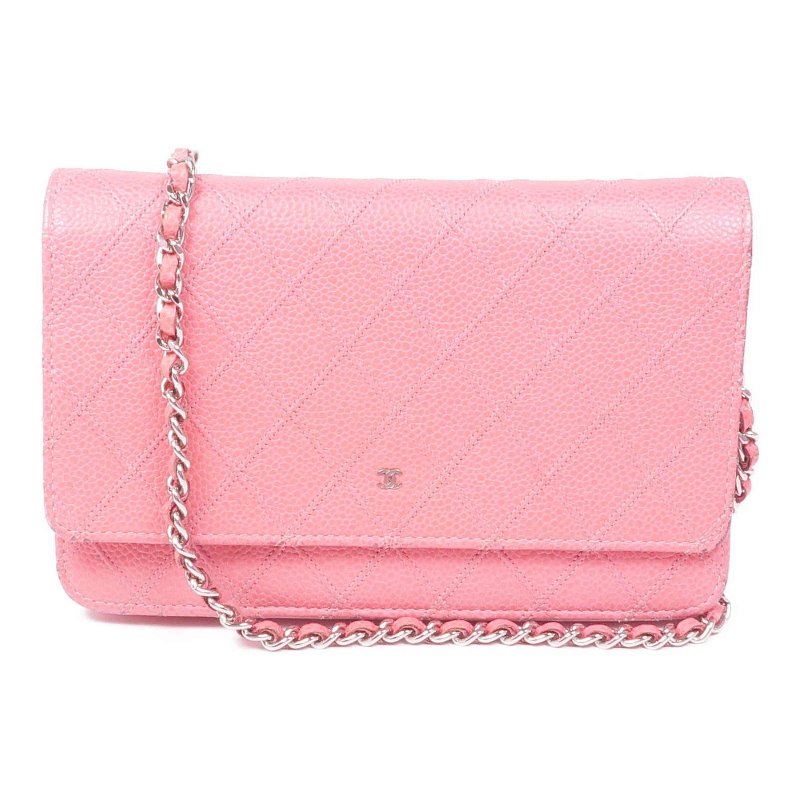 CHANEL 牛皮皮革Wallet On Chain銀扣鏈帶肩背袋