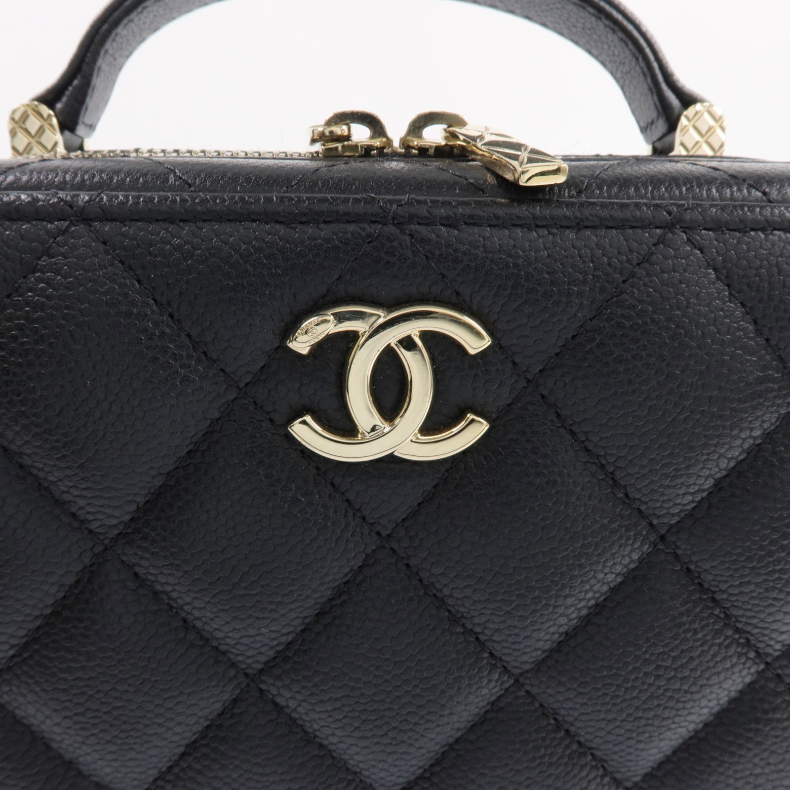 CHANEL 【激減優惠】牛皮皮革Vanity Case金扣手挽肩背兩用袋