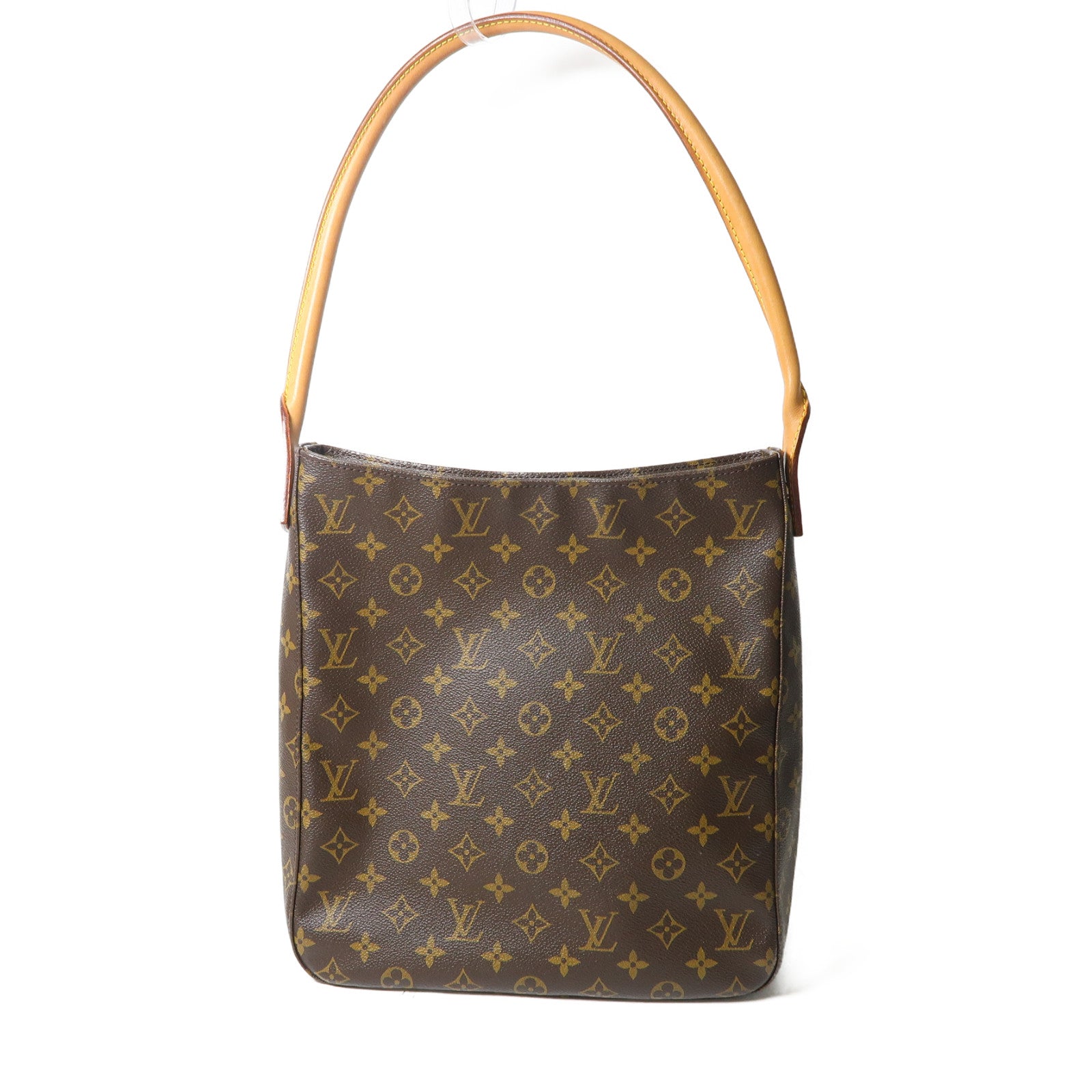 LOUIS VUITTON Monogram Looping GM金扣肩背袋啡色