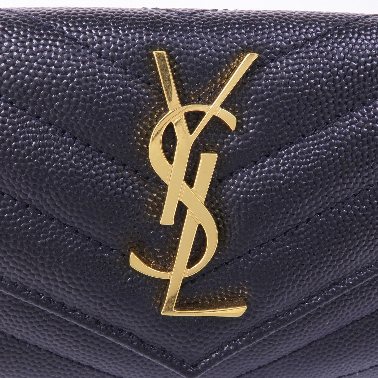 YVES SAINT LAURENT 牛皮皮革Wallet金扣錢包