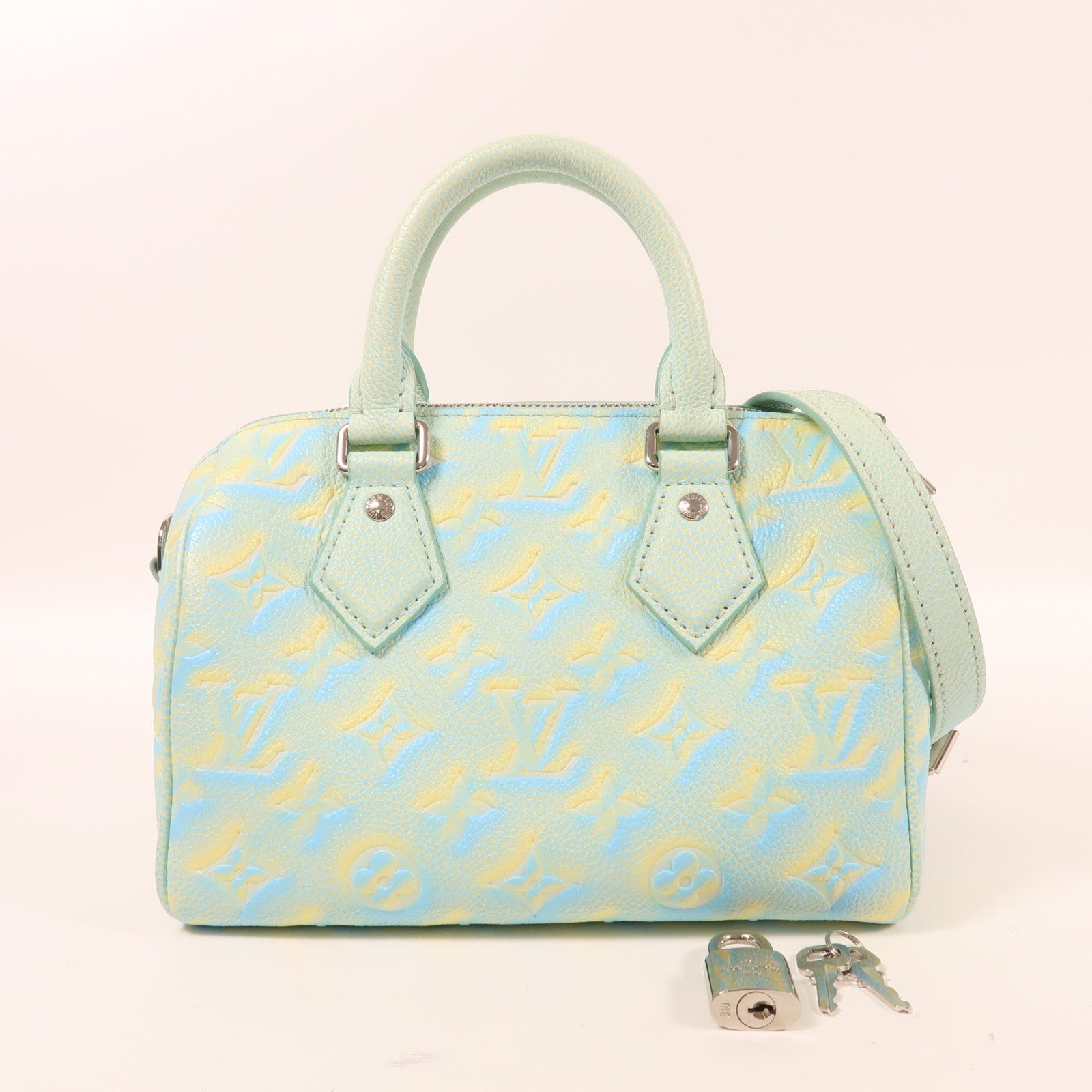 LOUIS VUITTON Monogram Empreinte Nano Speedy銀扣手挽肩背兩用袋