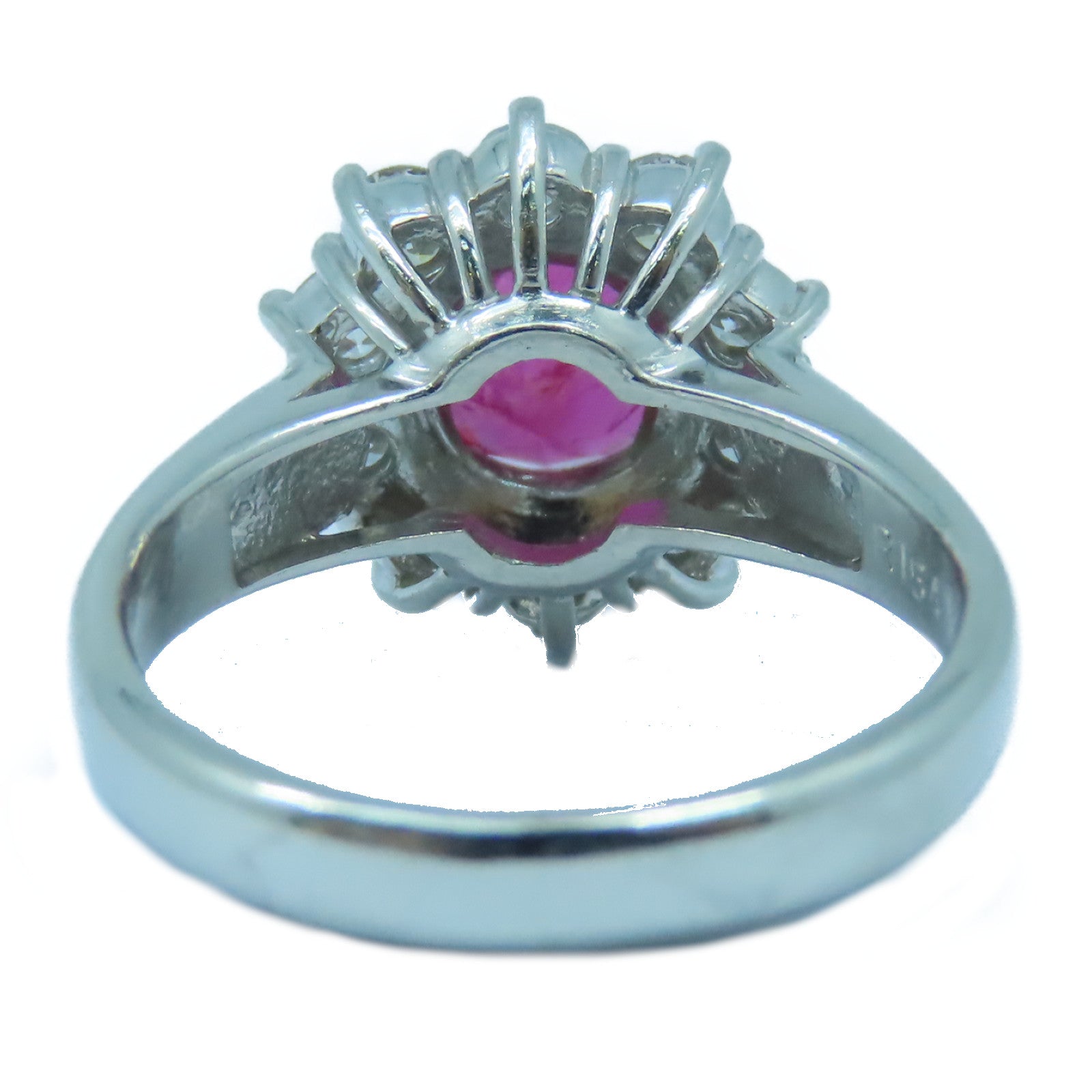 JEWELRY **【激減優惠】PT900鉑金1.54ct紅寶石0.75ct鑽石戒指銀色US#4.75