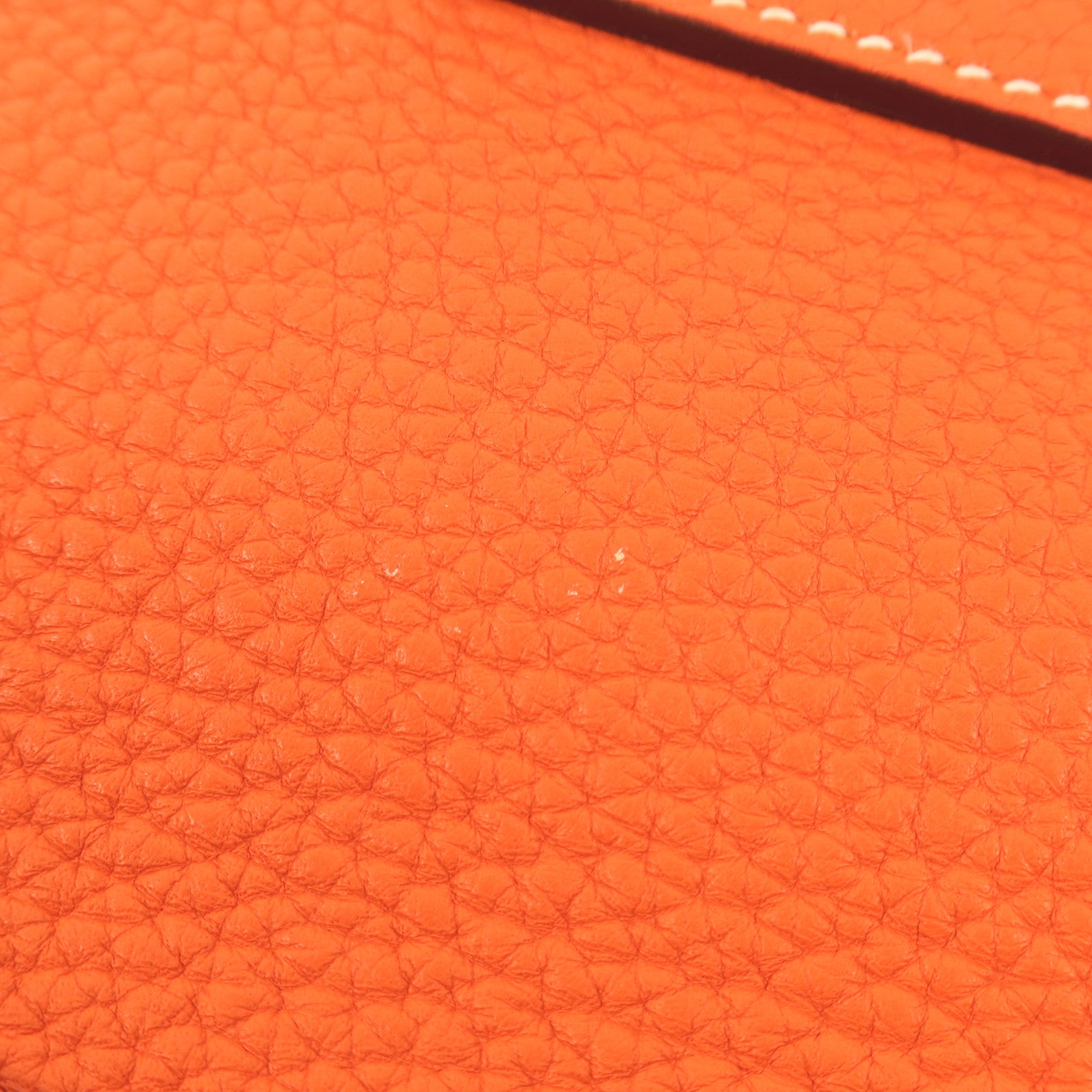 HERMES Clemence皮革Halzan 31銀扣手挽肩背兩用袋Orange