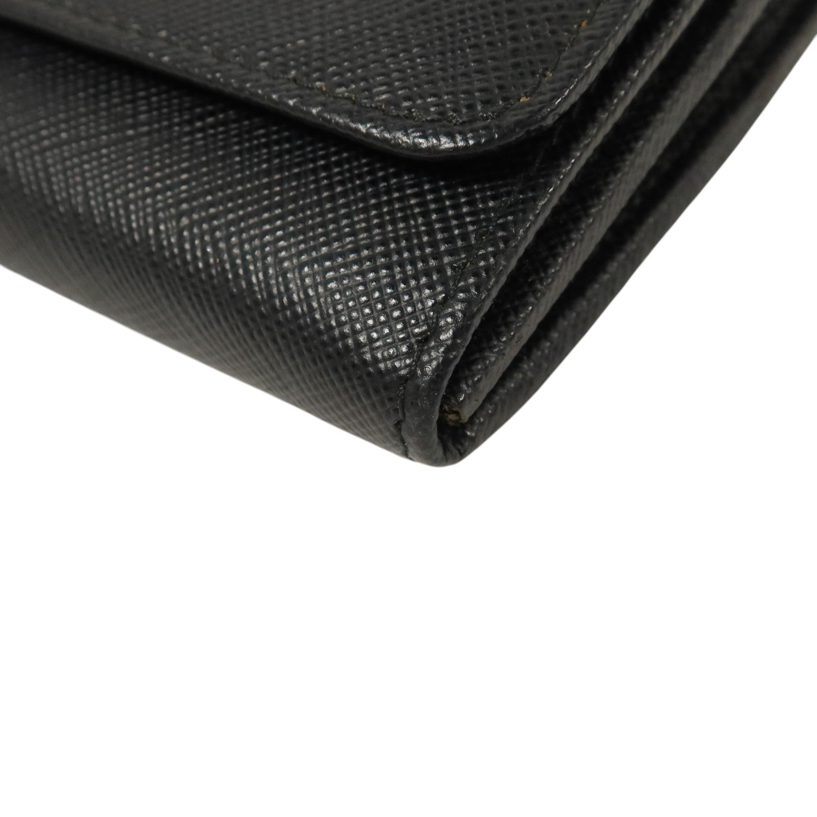 PRADA Saffiano皮革Long Wallet銀扣長錢包