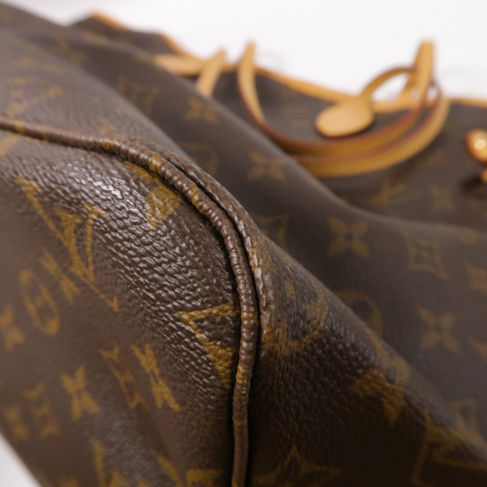 LOUIS VUITTON Monogram Neverfull GM金扣手挽袋啡色