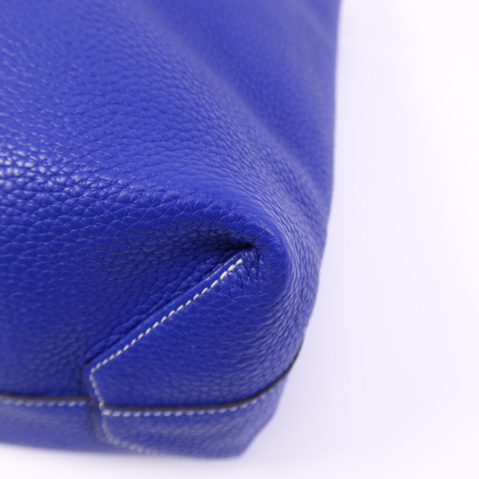 HERMES Clemence皮革Double Sens手挽袋Bleu Electrique/Etain