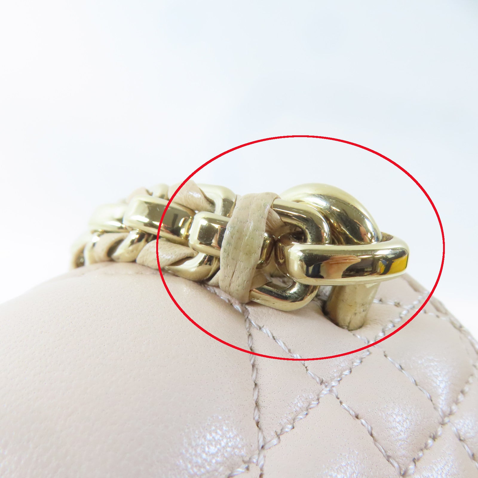 Dior 羊皮皮革Chain Shoulder金扣鏈帶肩背袋淺粉紅色