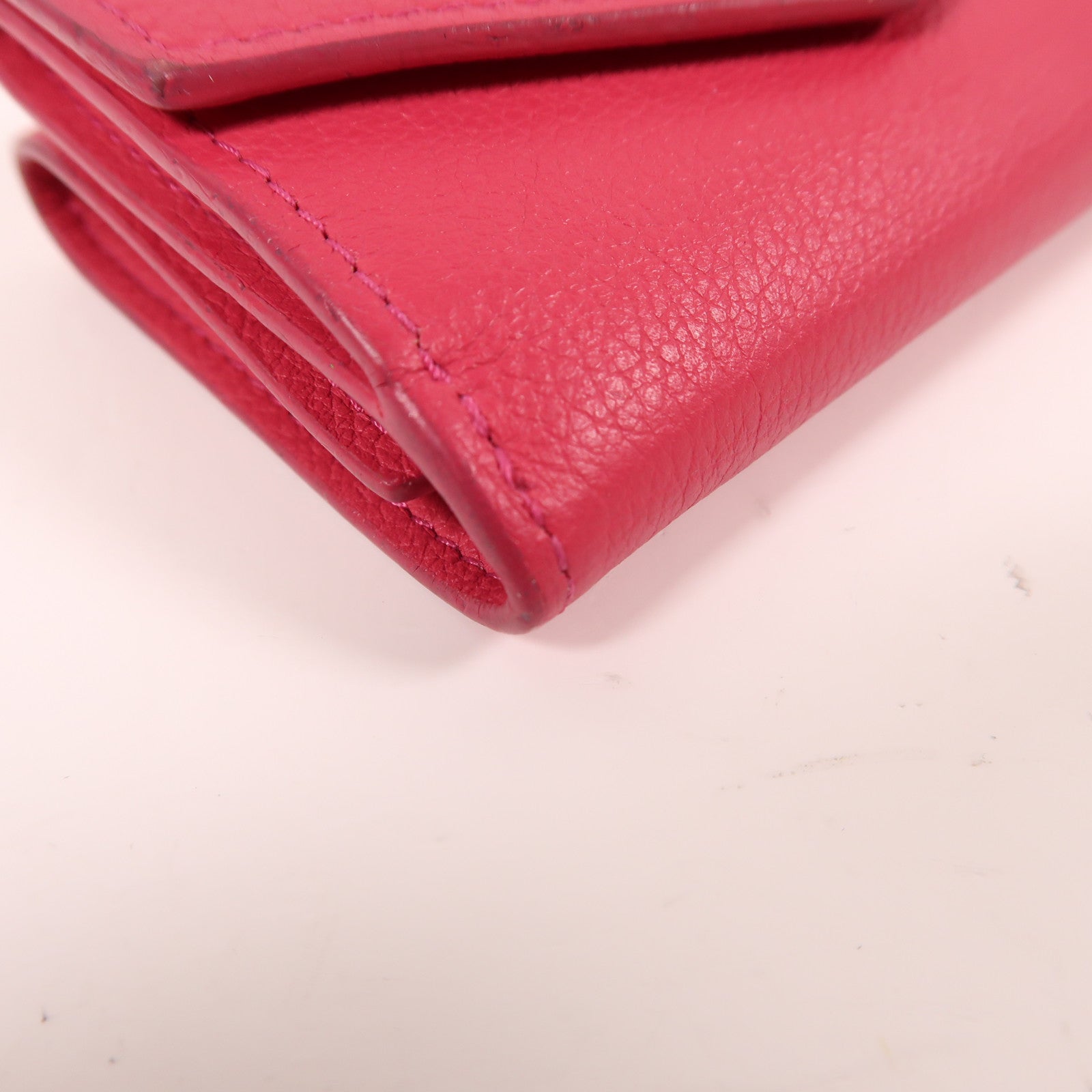 LOUIS VUITTON 牛皮皮革Portefeuille Rock Mini銀扣錢包粉紅色