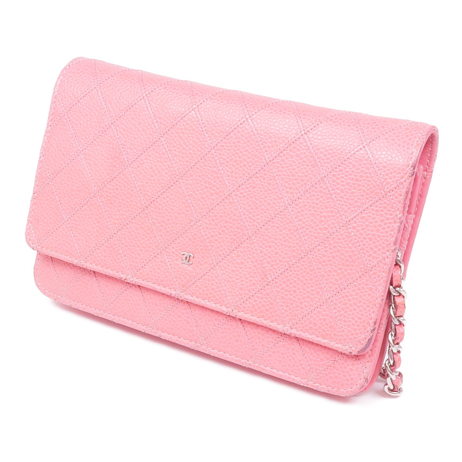 CHANEL 牛皮皮革Wallet On Chain銀扣鏈帶肩背袋