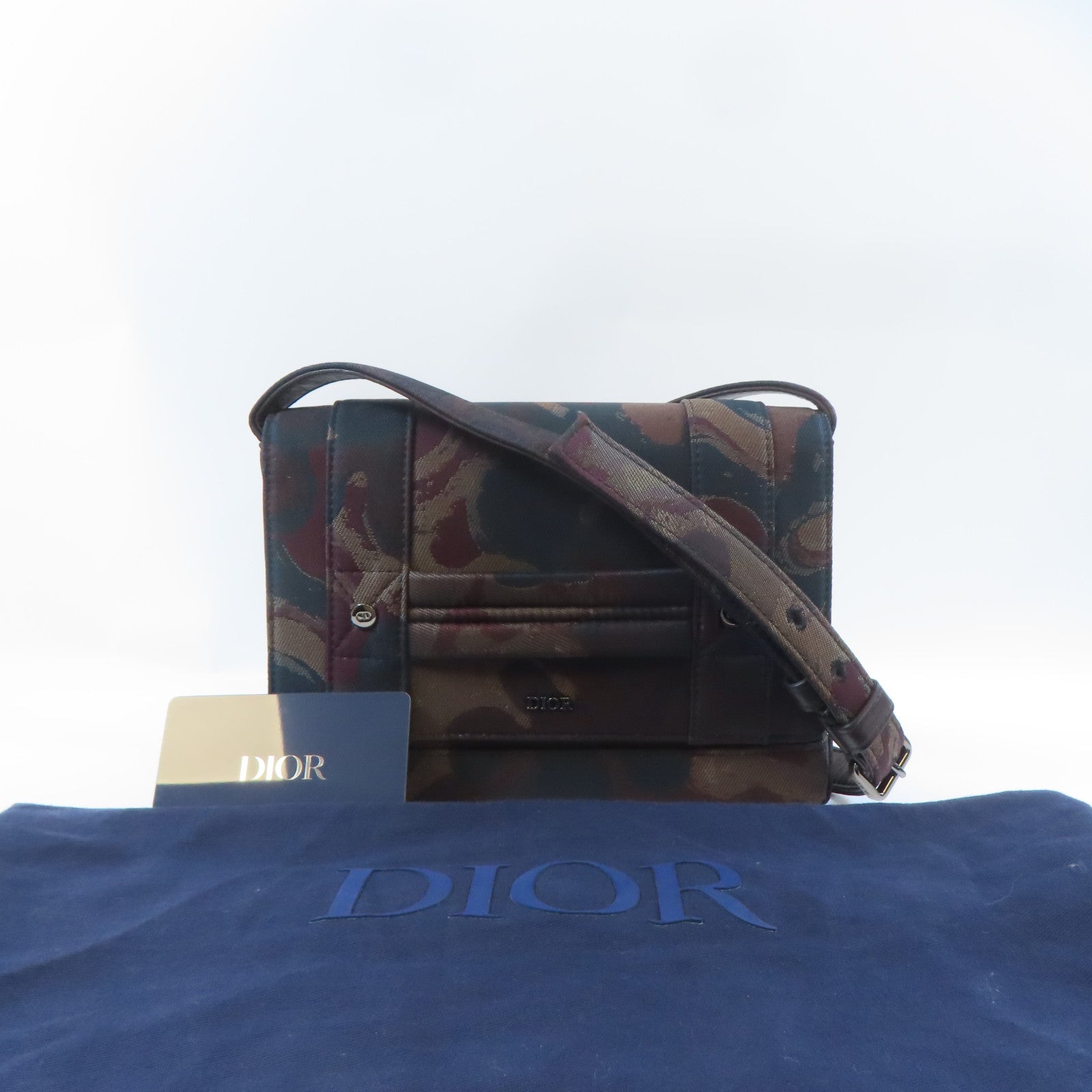 Dior 帆布Dior x Peter Doig Shoulder Bag肩背袋深藍色/深紅色/啡色