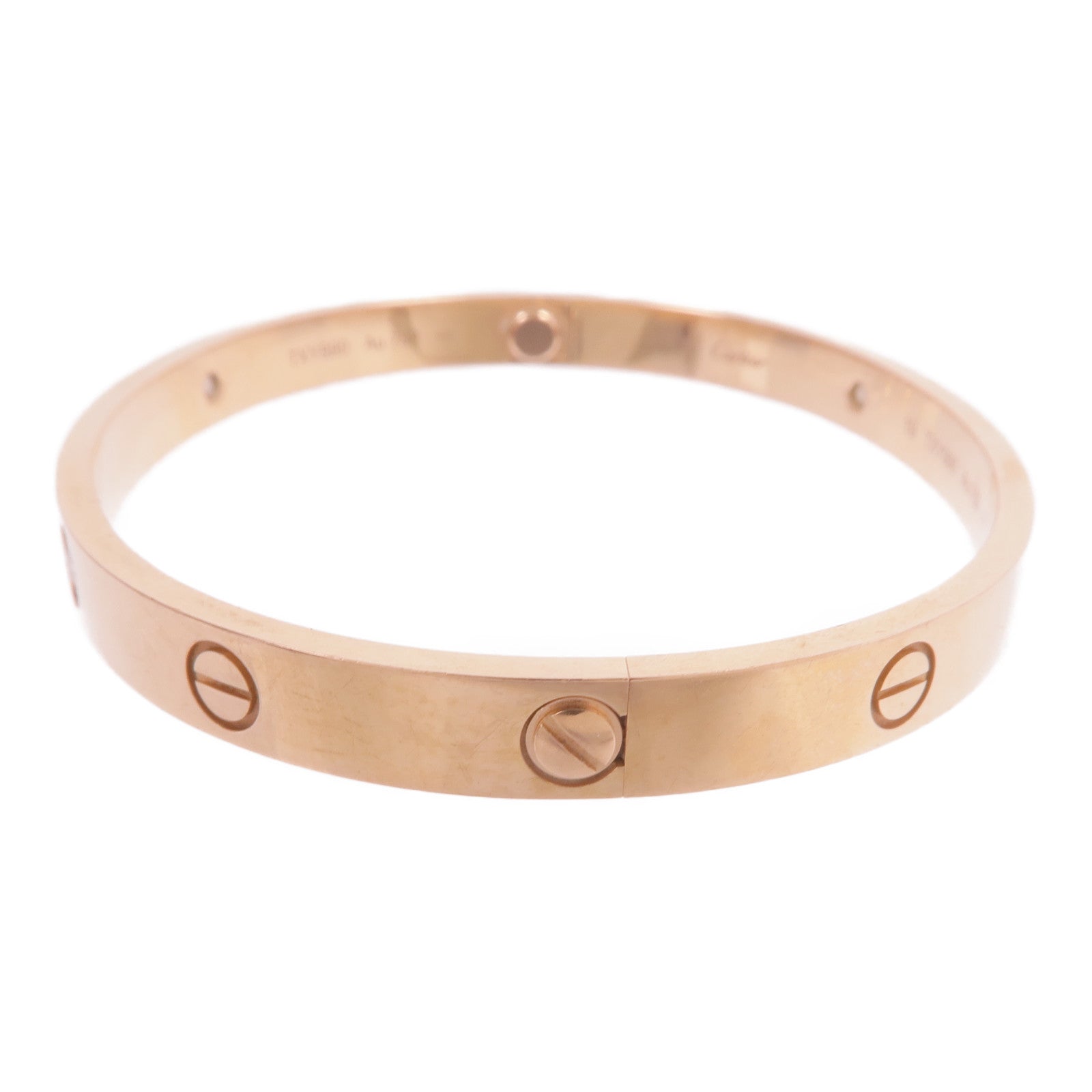 CARTIER 18K玫瑰金Love Bracelet 4 Diamonds鑽石手鐲Cartier#19