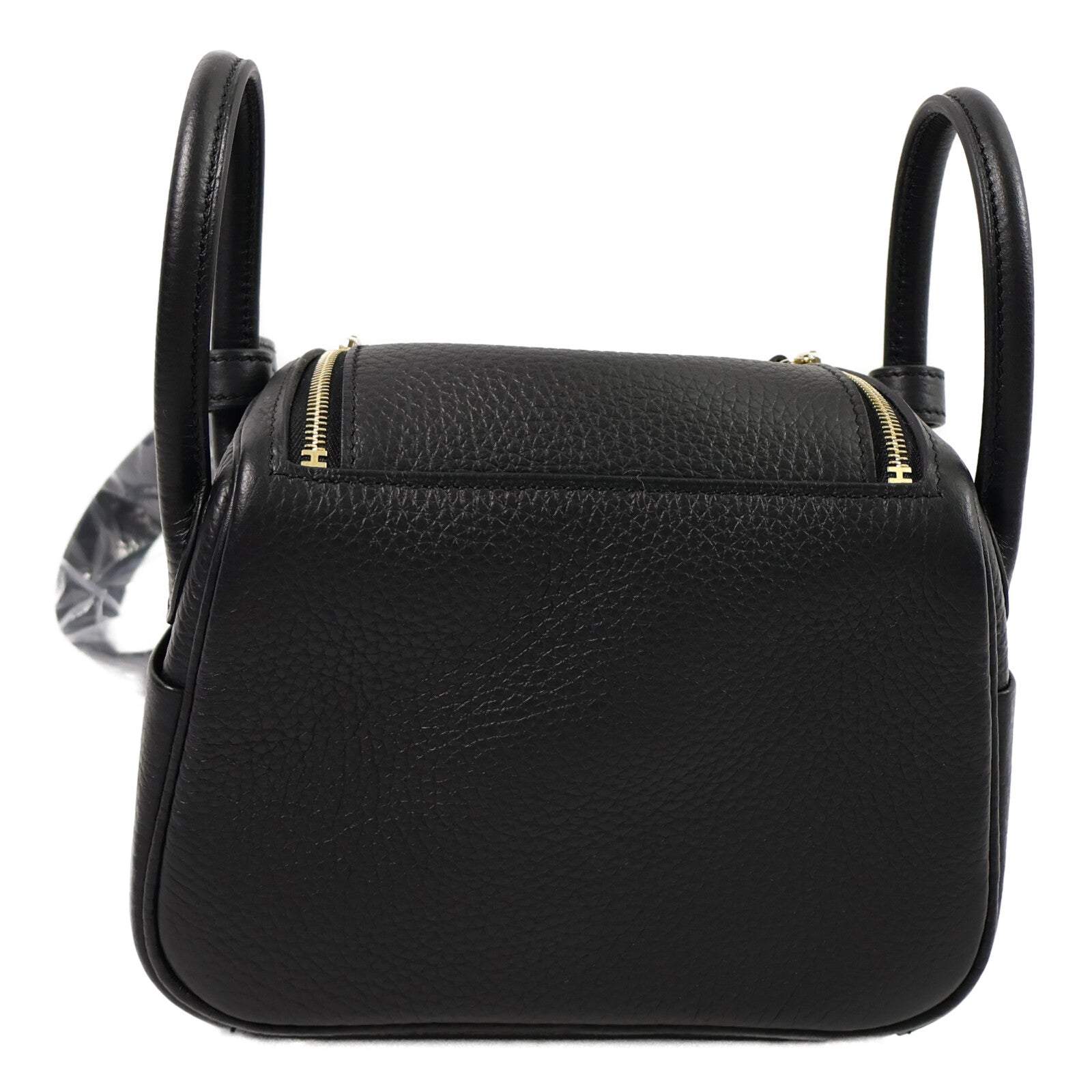 HERMES Clemence皮革Mini Lindy肩背袋Noir
