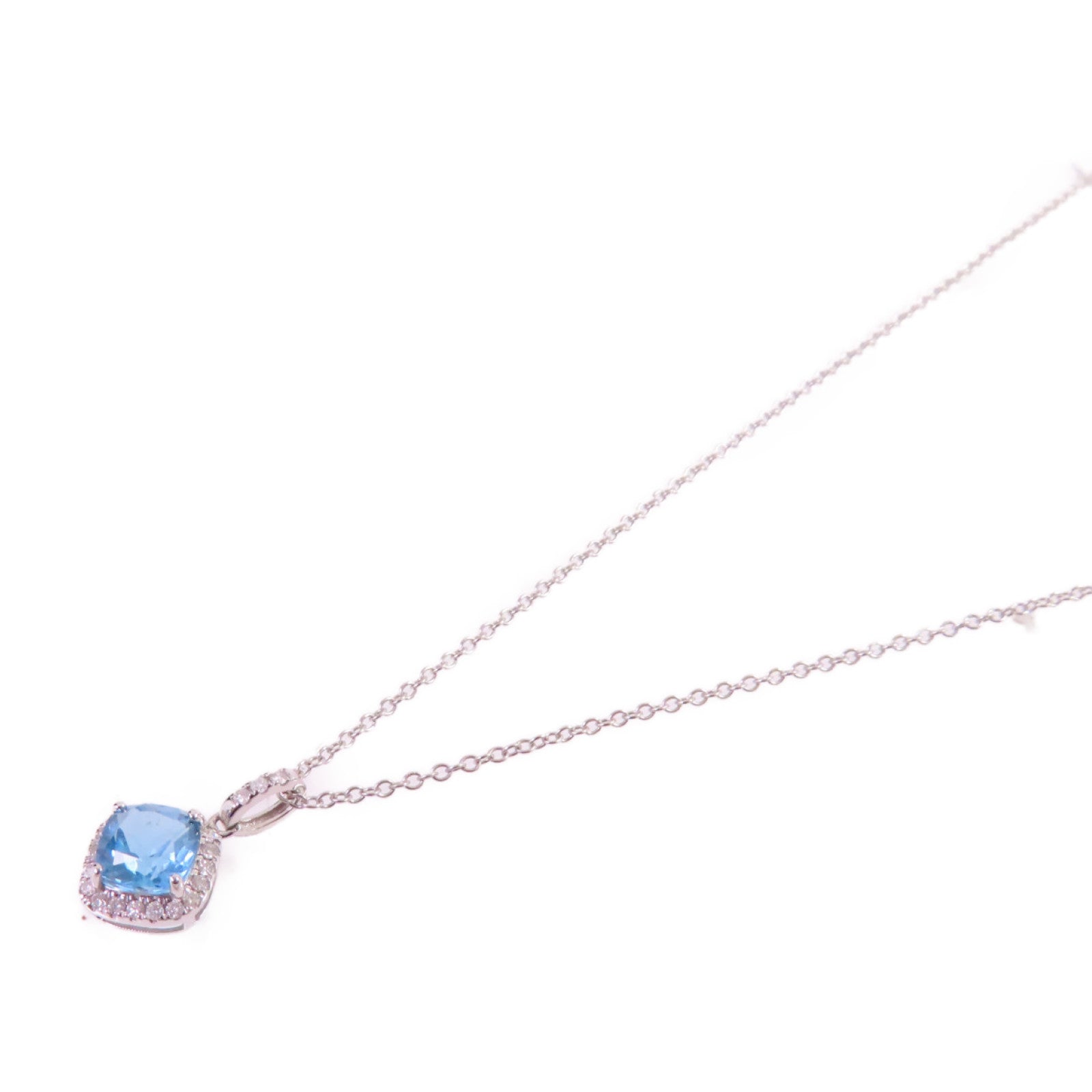 JEWELRY 18K白金Spinel/Diamond Necklace 0.73ct藍尖晶石/0.09ct鑽石項鏈