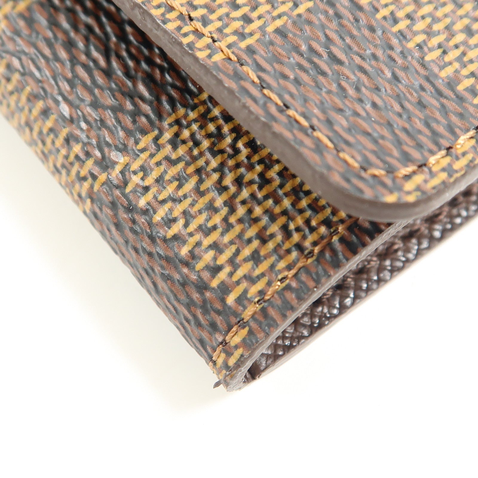 LOUIS VUITTON Damier 4 Key Holder金扣鎖匙包棕色