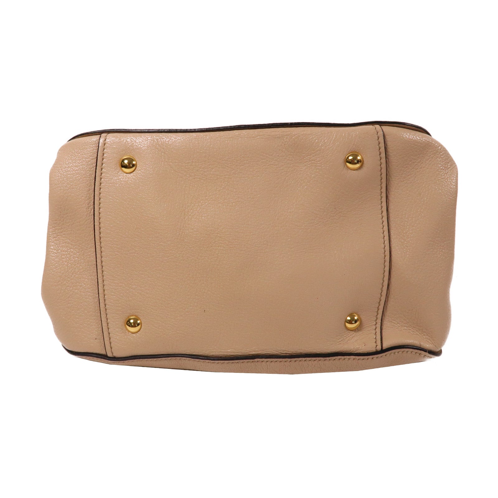 Miu Miu 牛皮皮革2 Way Shoulder Bag金扣手挽肩背兩用袋米色