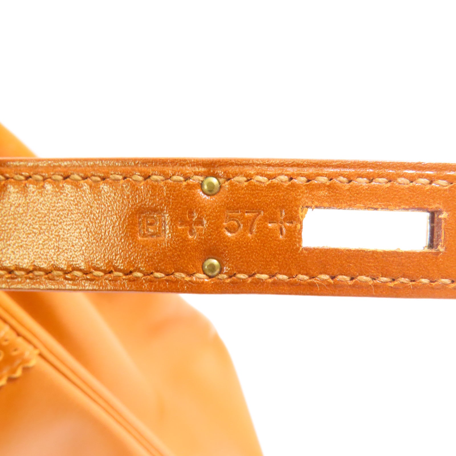 HERMES Tadelakt皮革Kelly Ghillies 35手挽肩背兩用袋34 Fauve