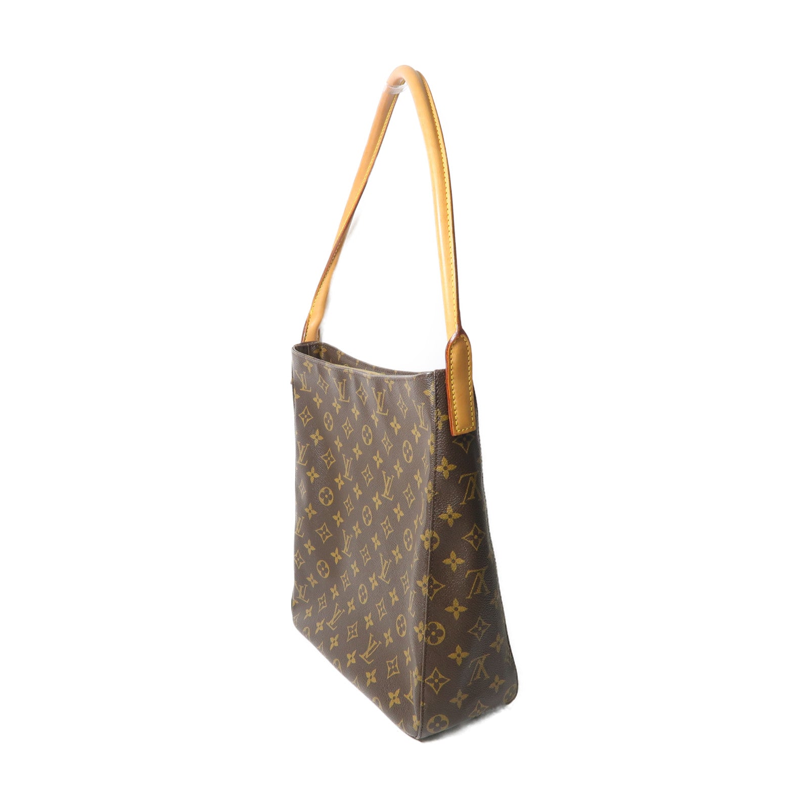 LOUIS VUITTON Monogram Looping GM金扣肩背袋啡色